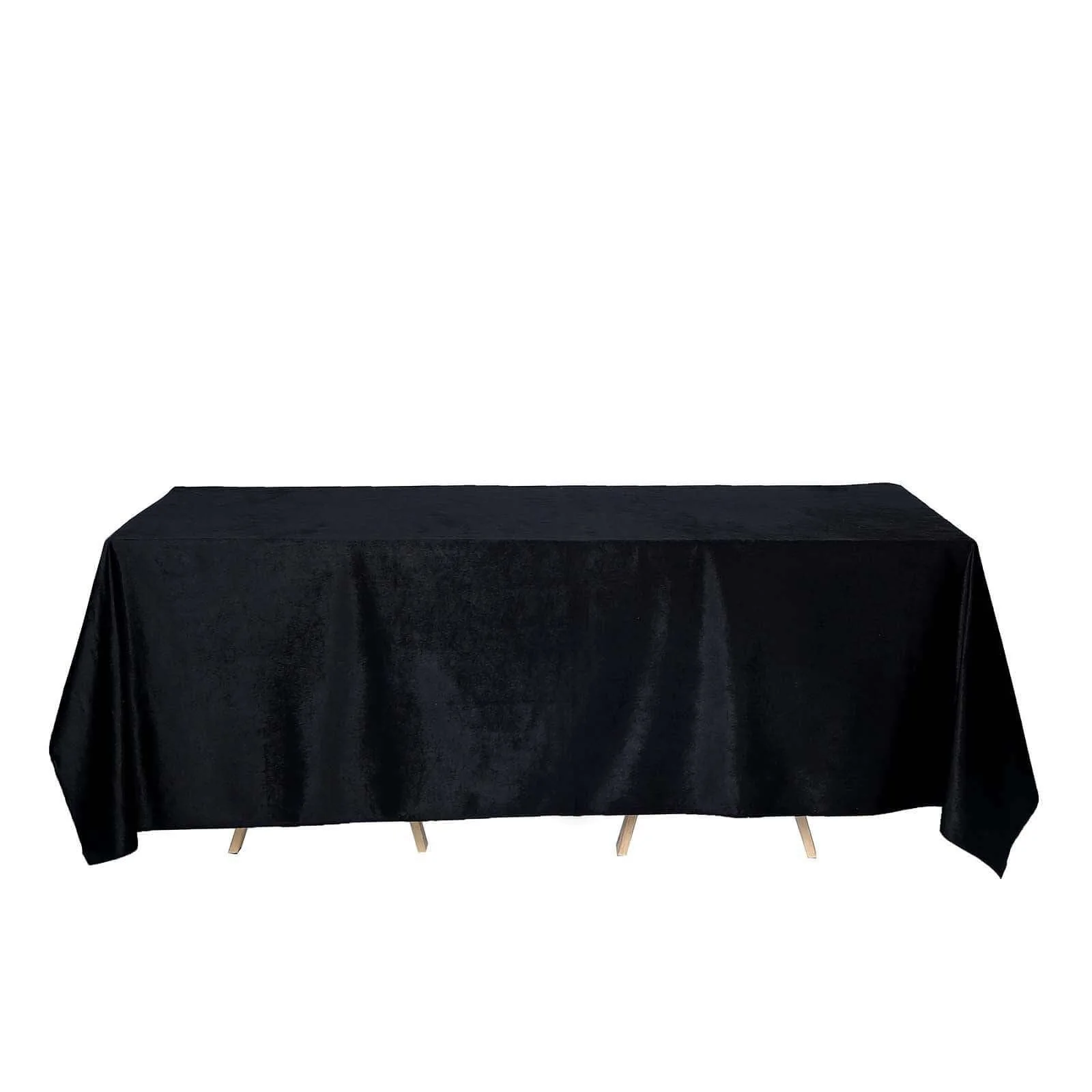Premium Velvet Rectangle Tablecloth 90"x132" Black - Soft Textured Feel Luxe Reusable Seamless Table Cover - Image 5