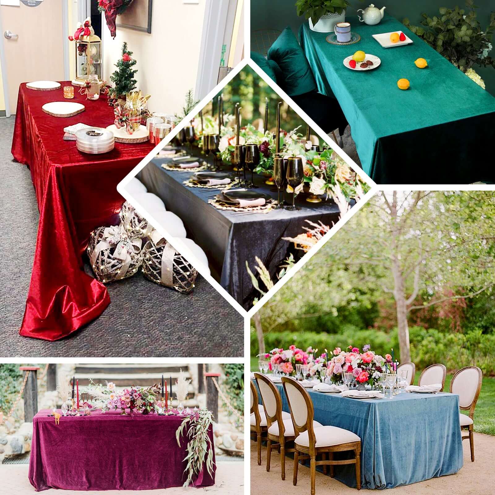 Premium Velvet Rectangle Tablecloth 90"x132" Blush - Soft Textured Feel Reusable Seamless Table Cover - Image 4