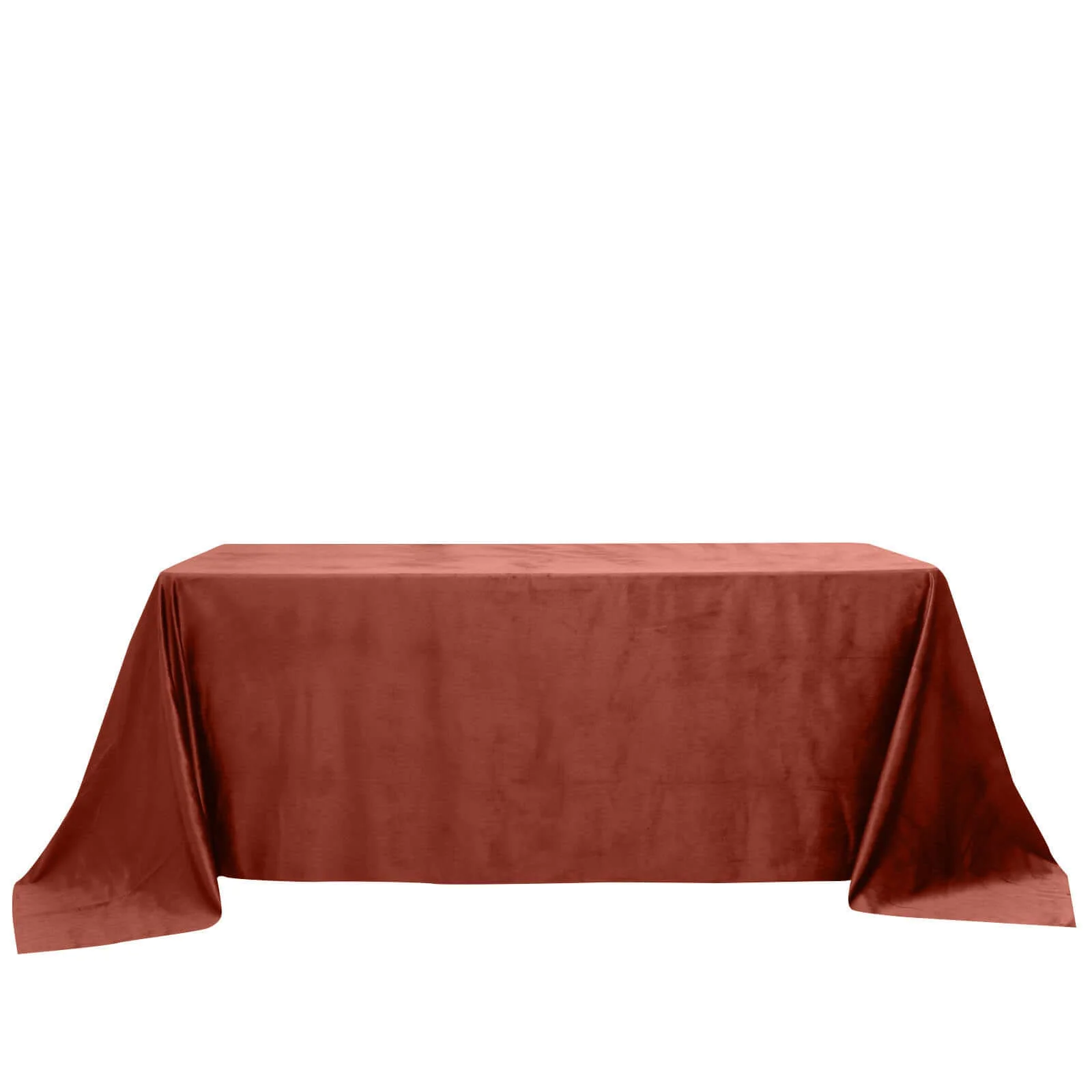 Premium Velvet Rectangle Tablecloth 90"x132" Terracotta (Rust) - Soft Textured Feel Reusable Seamless Table Cover - Image 7