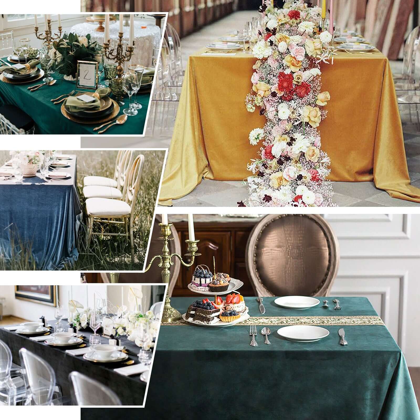 Premium Velvet Rectangle Tablecloth 90"x156" Black - Soft Textured Feel Reusable Seamless Table Cover - Image 5