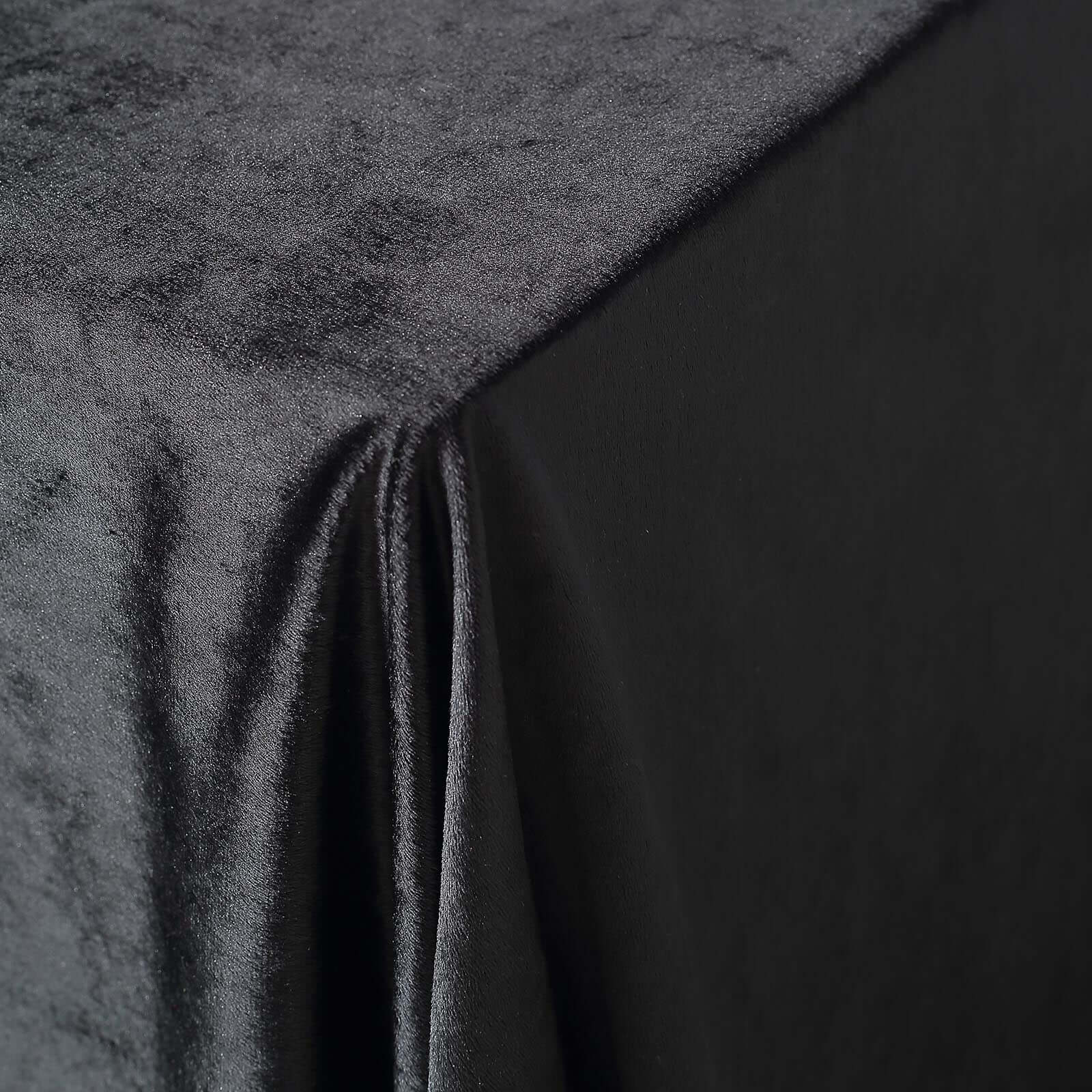Premium Velvet Rectangle Tablecloth 90"x156" Black - Soft Textured Feel Reusable Seamless Table Cover - Image 6