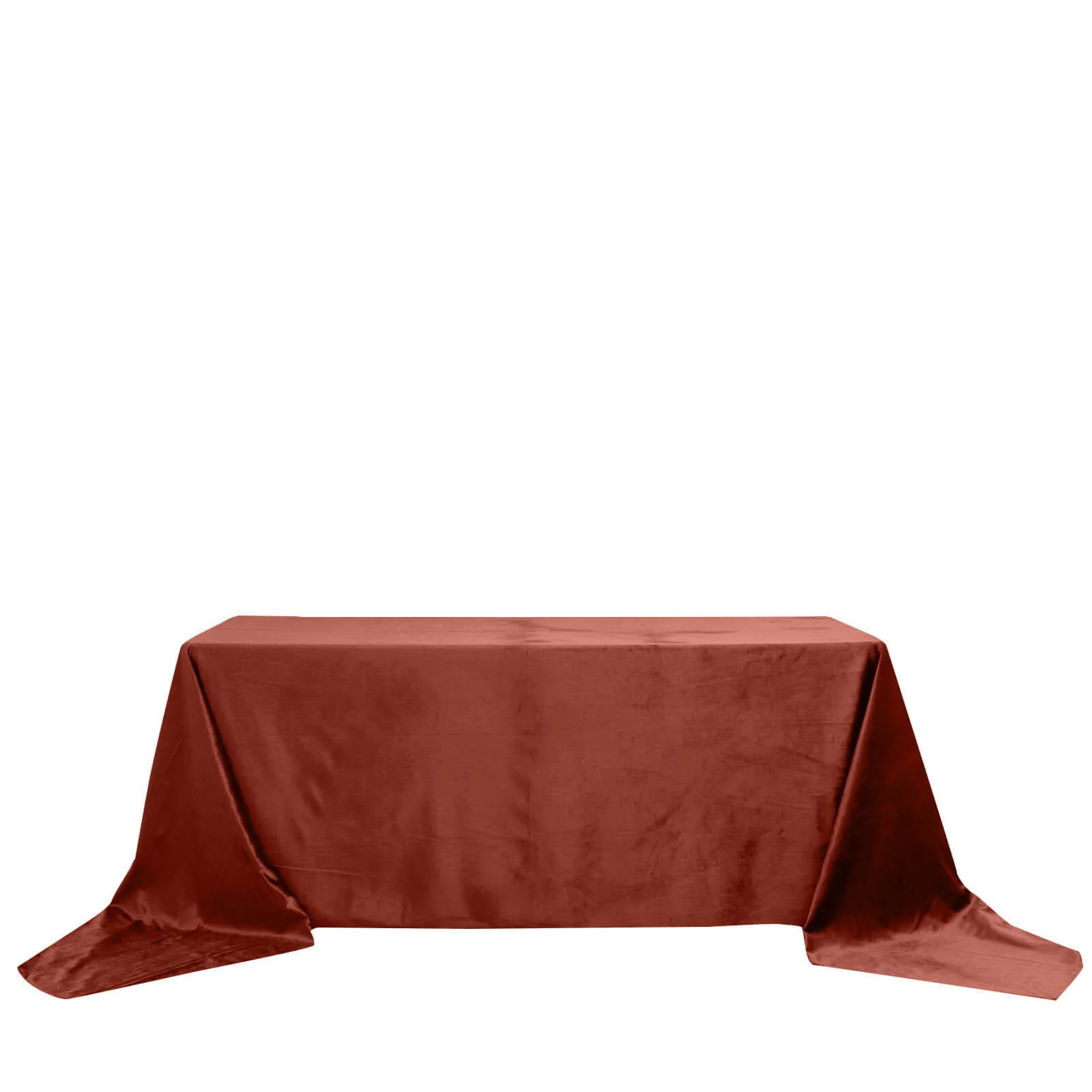 Premium Velvet Rectangle Tablecloth 90"x156" Terracotta (Rust) - Soft Textured Feel Reusable Seamless Table Cover - Image 7