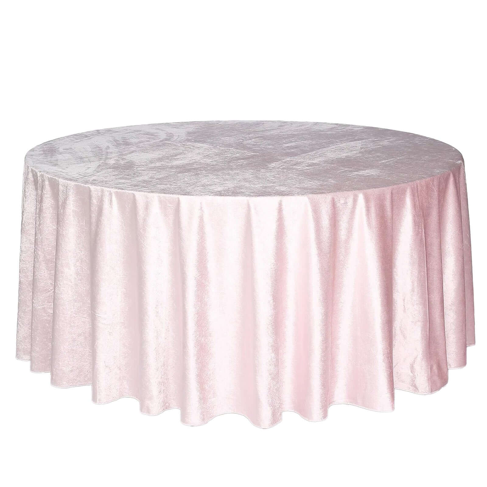 Premium Velvet Round Tablecloth 120" Blush - Seamless Soft & Reusable Table Cover - Image 5
