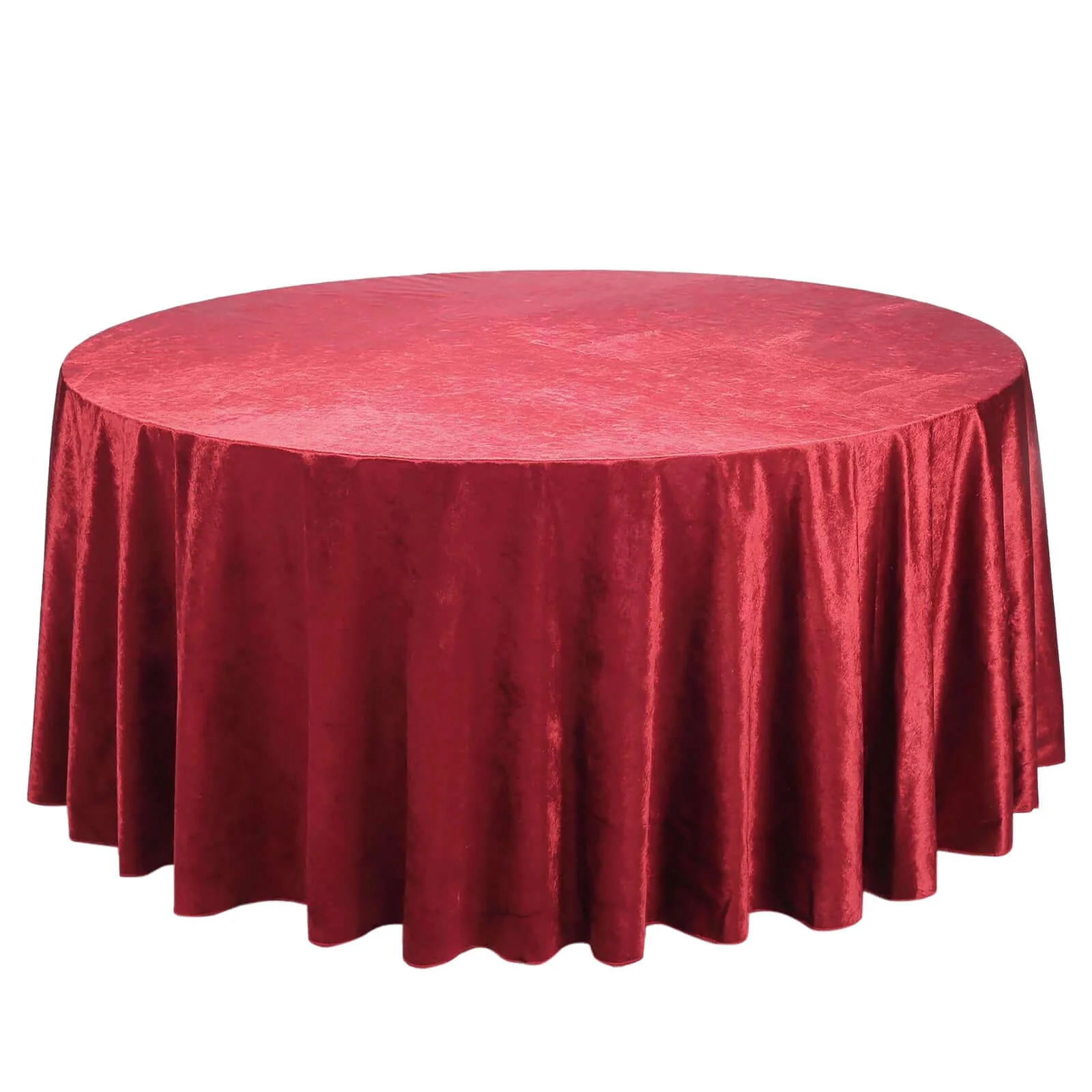 Premium Velvet Round Tablecloth 120" Red - Seamless Soft & Reusable Table Cover - Image 6