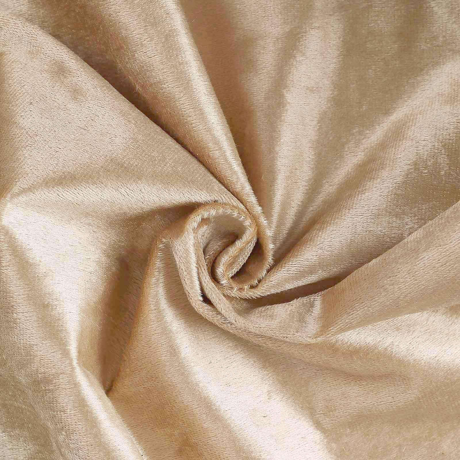 Premium Velvet Round Tablecloth 120" Champagne - Seamless Soft & Reusable Table Cover - Image 8
