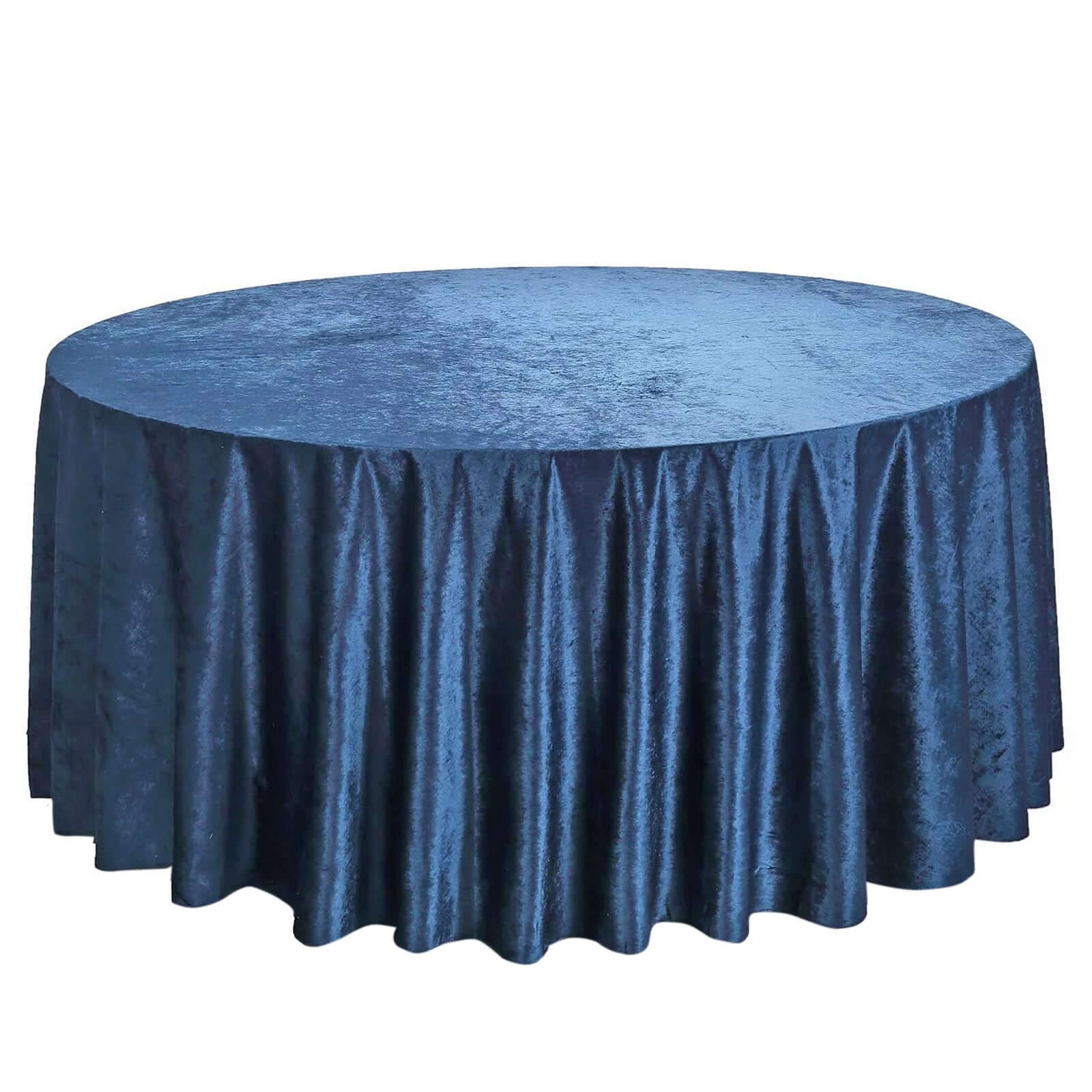 Premium Velvet Round Tablecloth 120" Navy Blue - Seamless Soft & Reusable Table Cover - Image 6