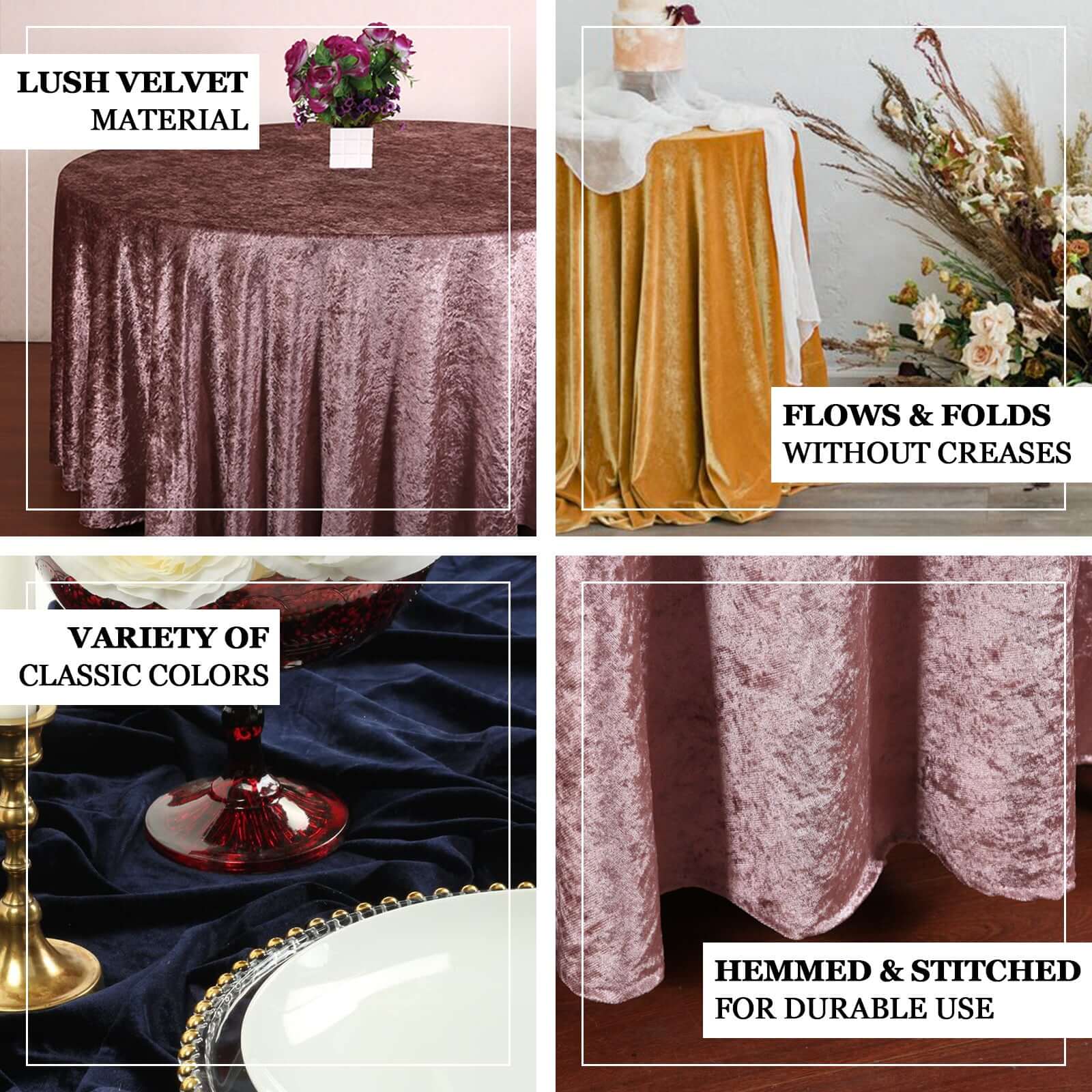 Premium Velvet Round Tablecloth 120" Olive Green - Seamless Soft & Reusable Table Cover - Image 4