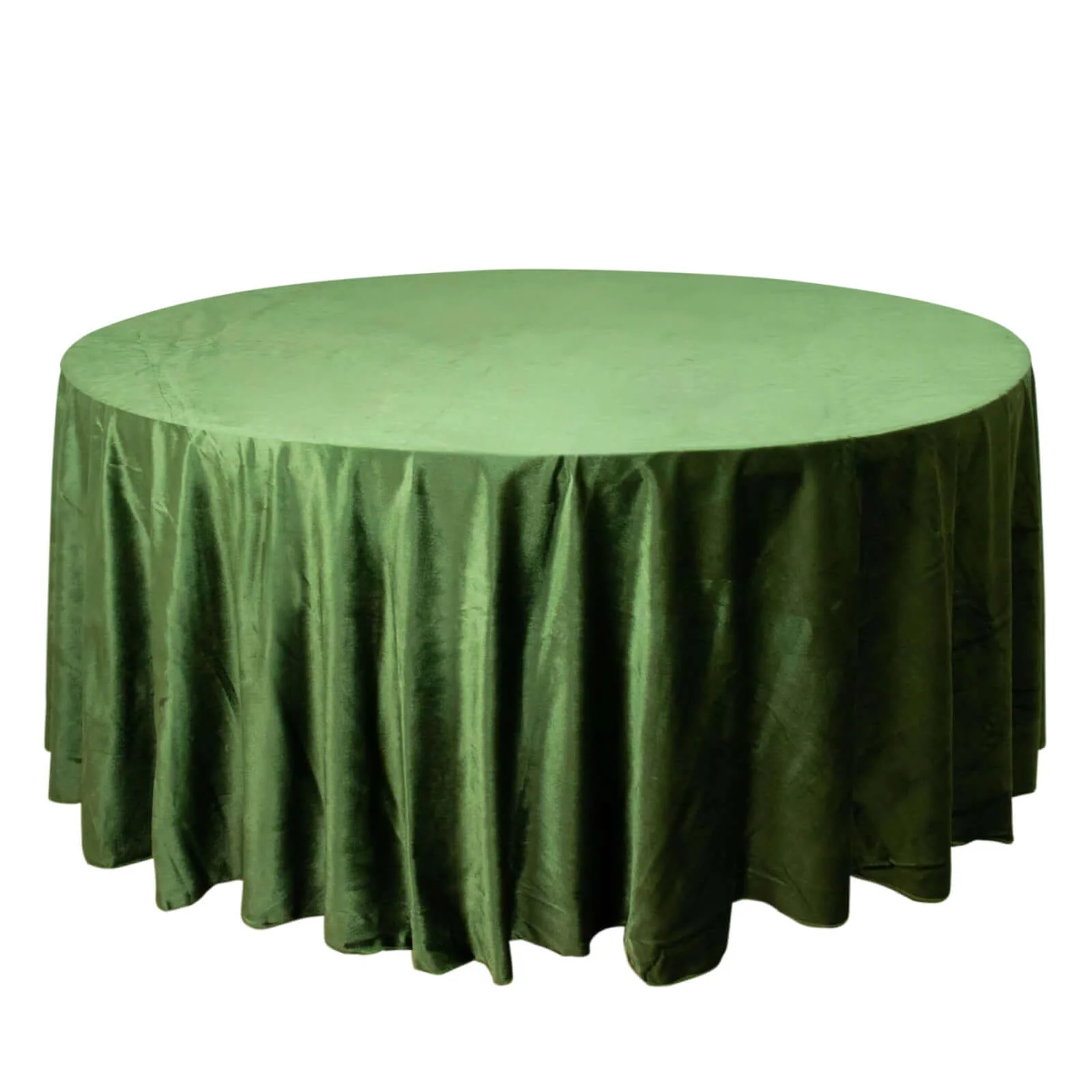 Premium Velvet Round Tablecloth 120" Olive Green - Seamless Soft & Reusable Table Cover - Image 6
