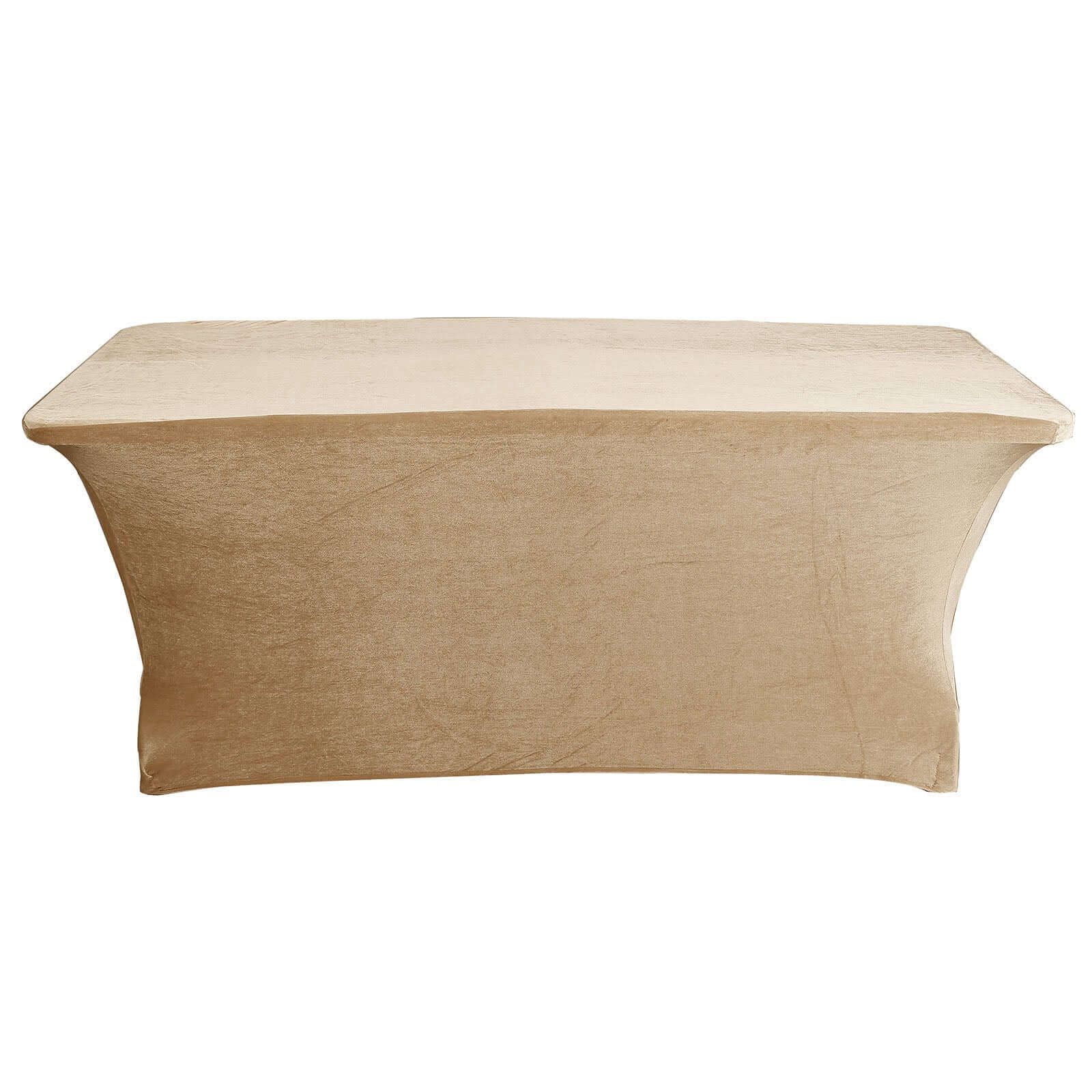 Premium Velvet Spandex Rectangle Tablecloth 6ft Champagne - Lustrous & Secure Fitted Table Cover for Banquets - Image 7