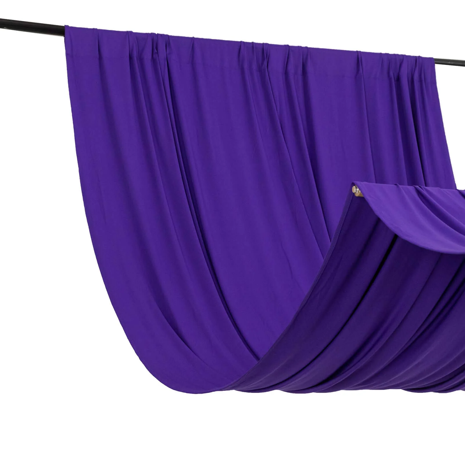 Purple 4-Way Stretch Spandex Backdrop Drape Curtain, Wrinkle Free Event Divider Panel with Rod Pockets - 5ftx10ft - Image 2