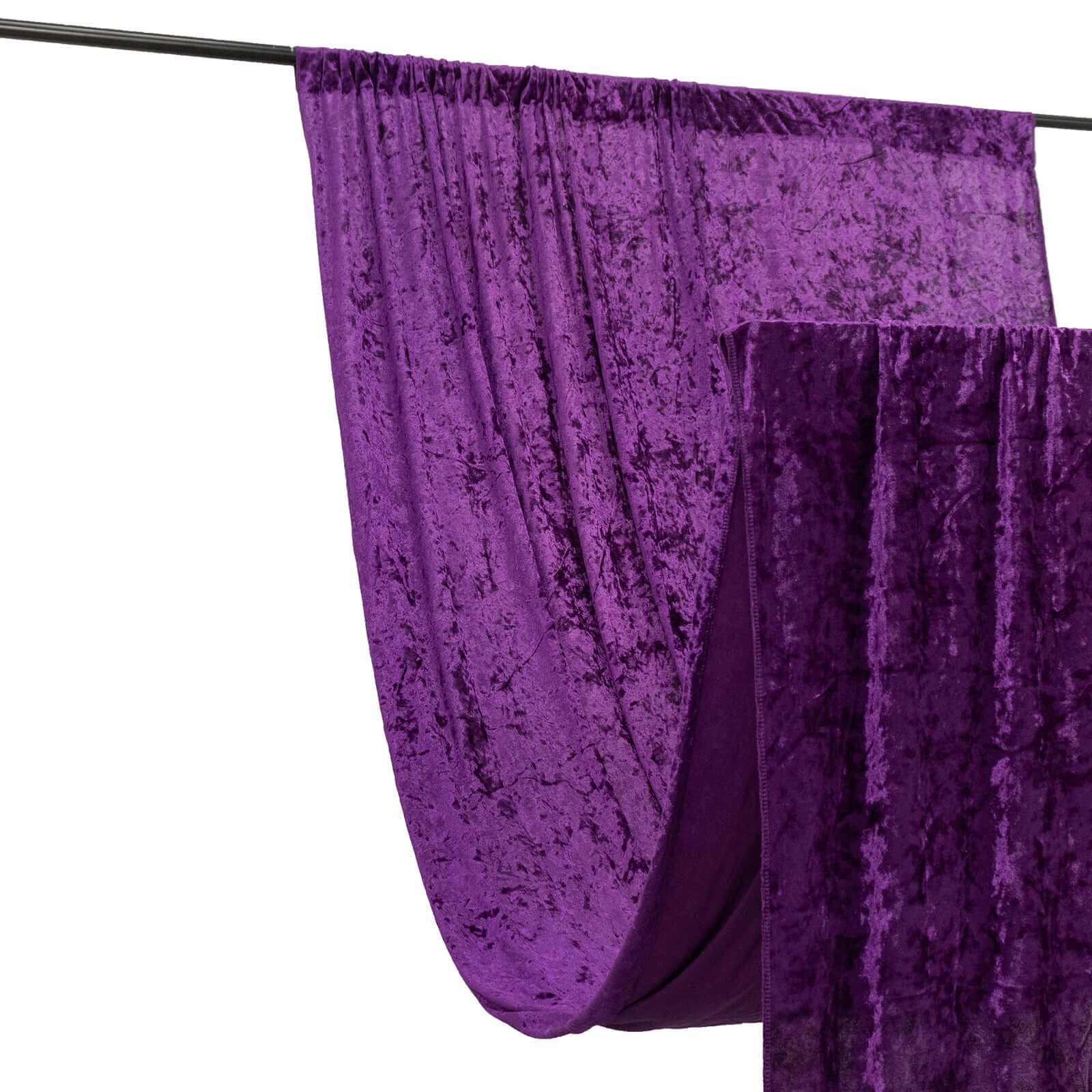 Crushed Velvet Backdrop Curtain – Purple 5ft x 12ft Event Drape with Rod Pocket, Privacy Panel for Photo Booths & Events - Image 3