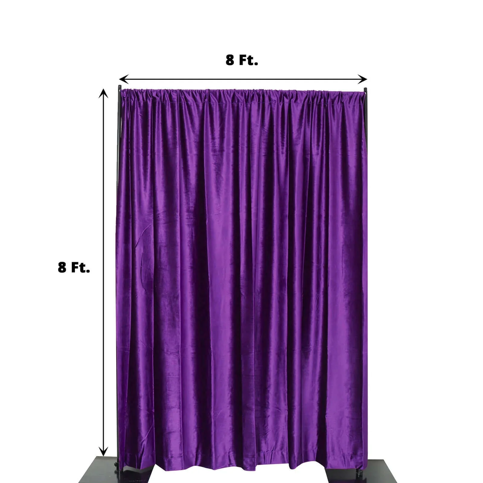 Crushed Velvet Backdrop Curtain – Purple 8ft x 8ft Event Drape with Rod Pocket, Privacy Panel for Photo Booths & Events - Image 3
