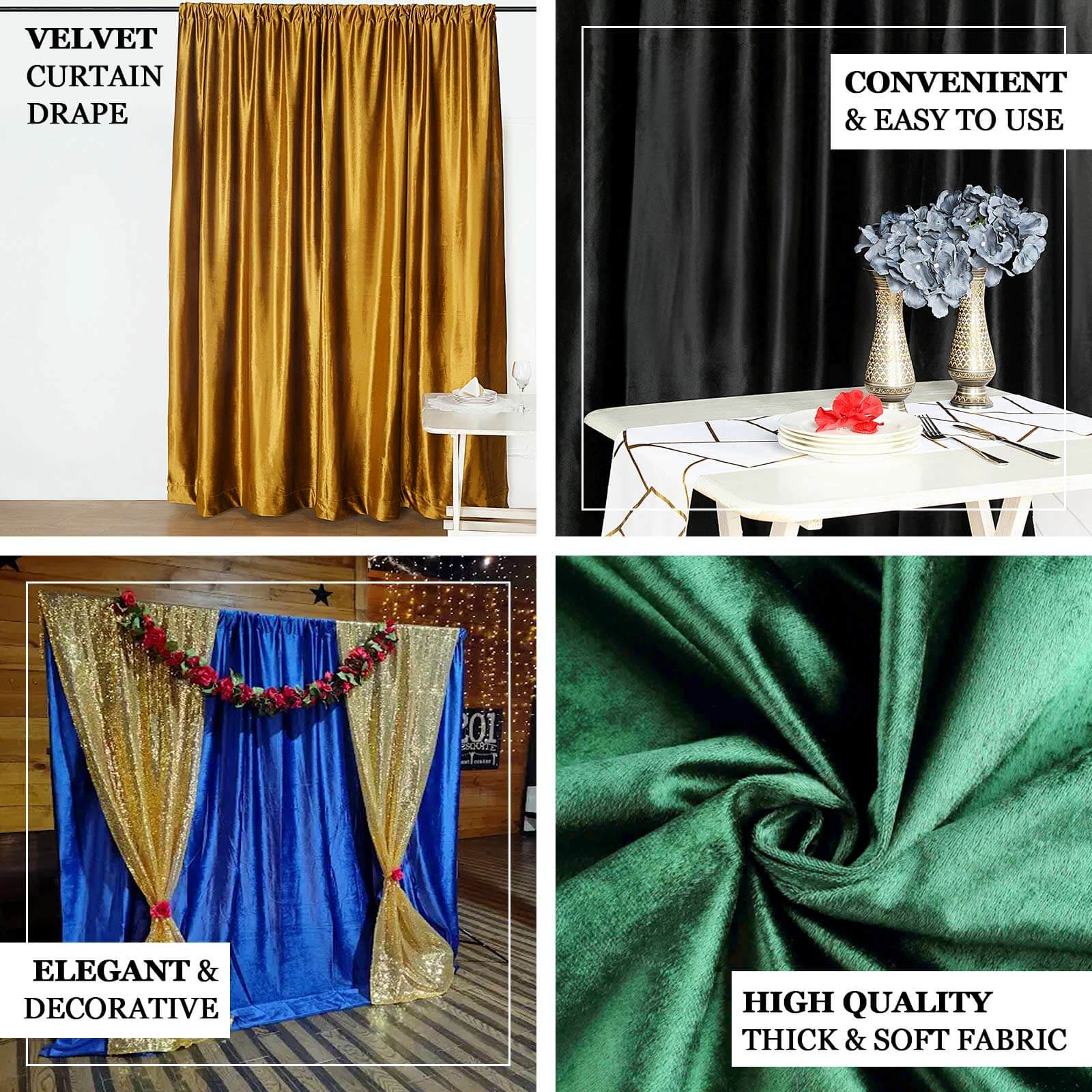 Crushed Velvet Backdrop Curtain – Purple 8ft x 8ft Event Drape with Rod Pocket, Privacy Panel for Photo Booths & Events - Image 4