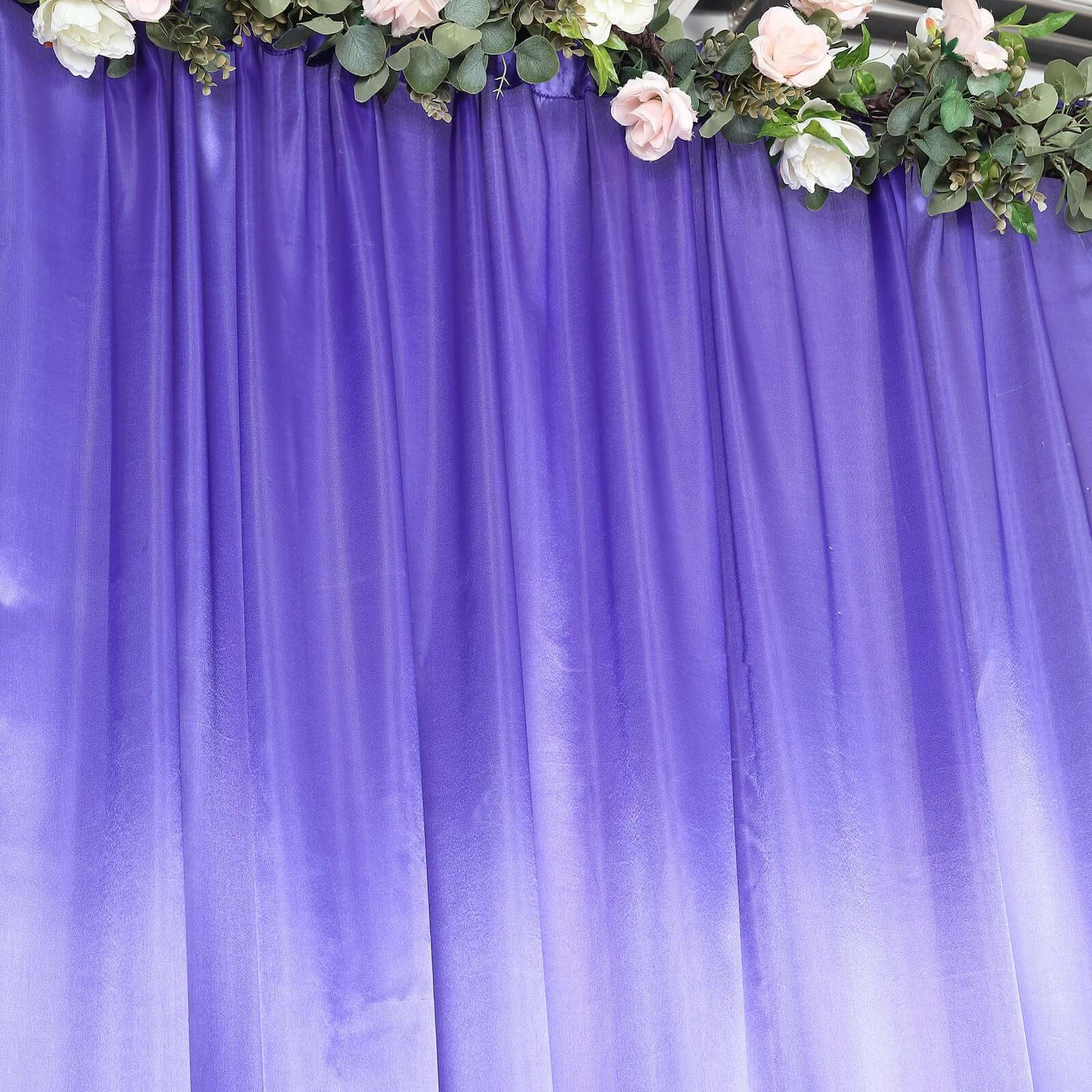Purple Satin Backdrop Drape Curtain, Photo Booth Event Divider Panel - 8ftx10ft - Image 2