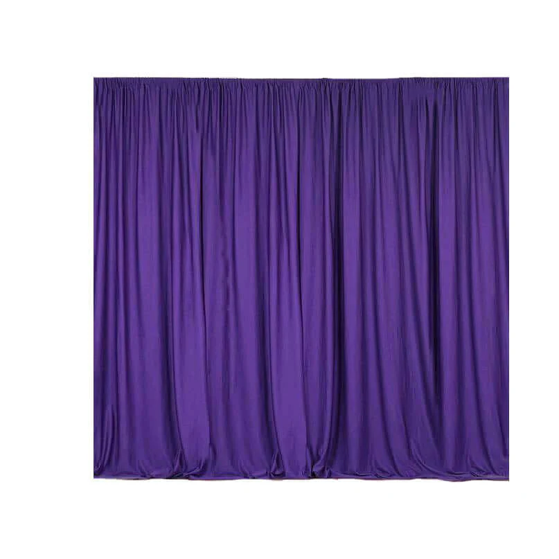 2 Pack 5ftx10ft Purple Scuba Polyester Backdrop Drape Curtains, Durable Flame Resistant Event Divider Panels Wrinkle Free With Rod Pockets - Image 3
