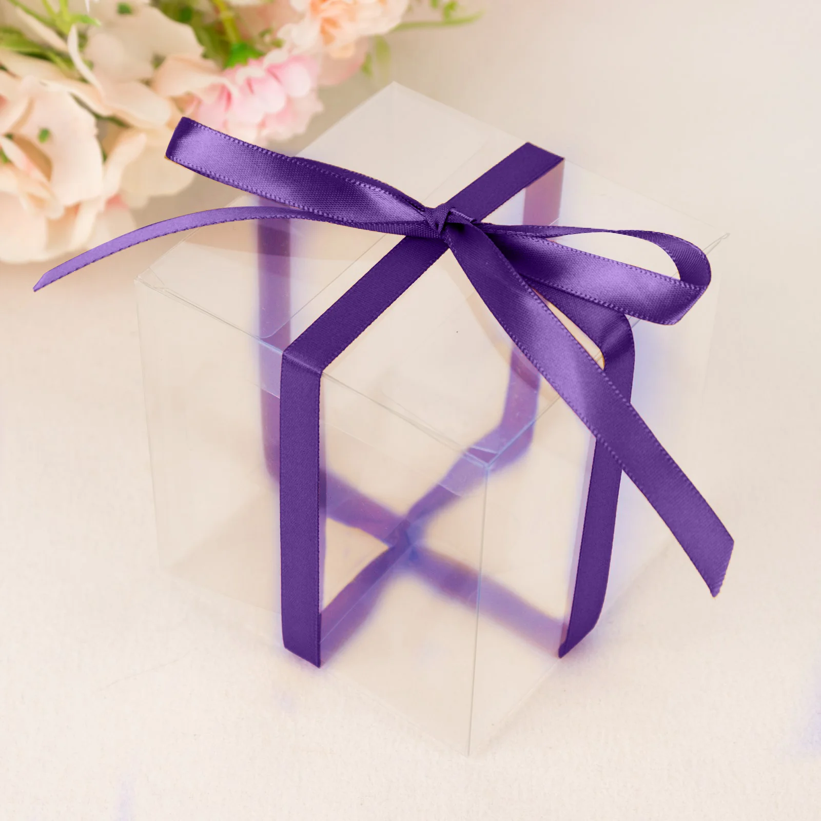 Purple Single Face Decorative Satin Ribbon 100 Yards 3/8"