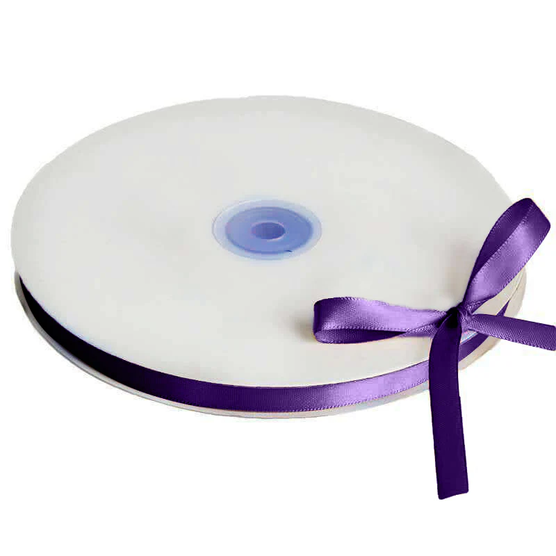 Purple Single Face Decorative Satin Ribbon 100 Yards 3/8" - Image 2