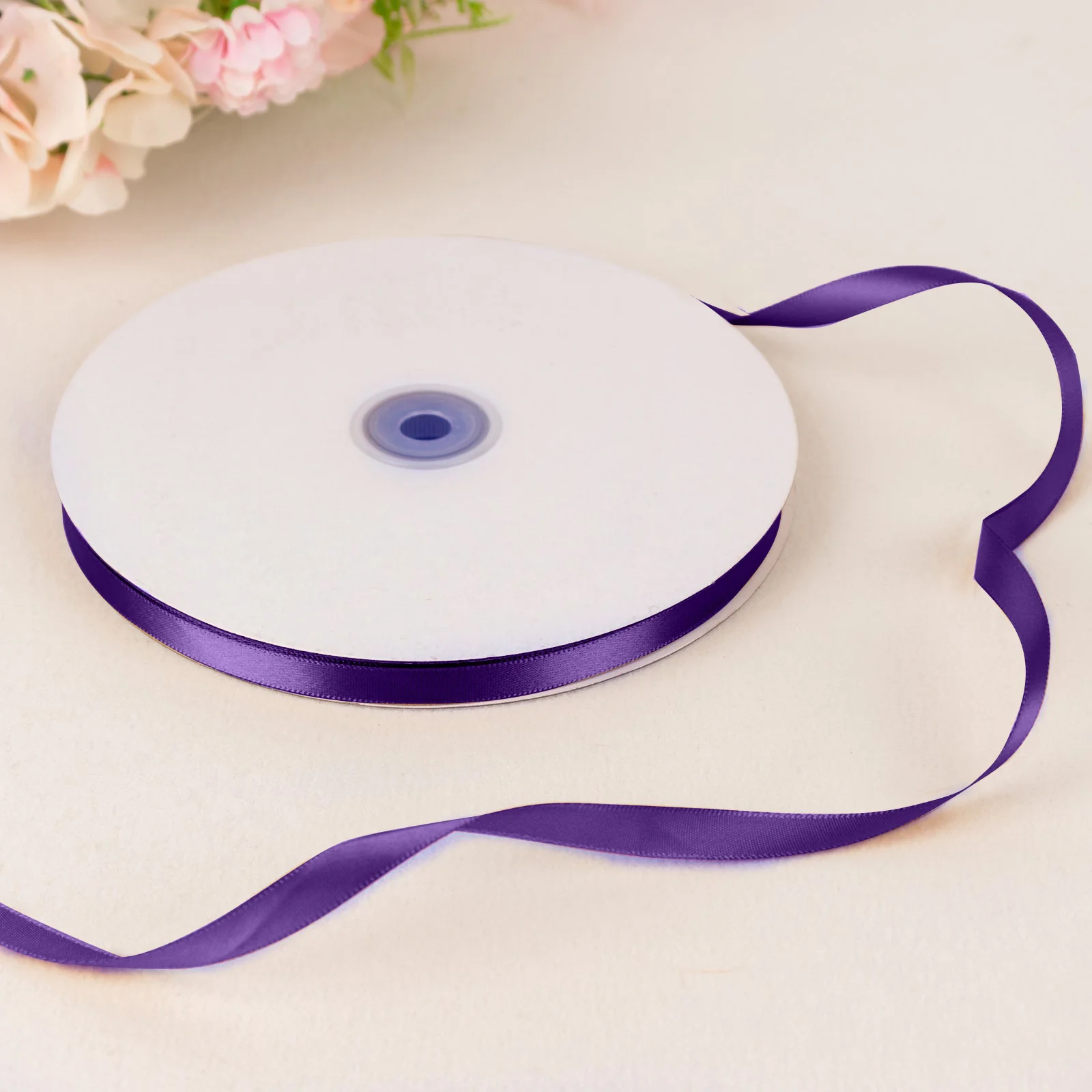 Purple Single Face Decorative Satin Ribbon 100 Yards 3/8" - Image 4