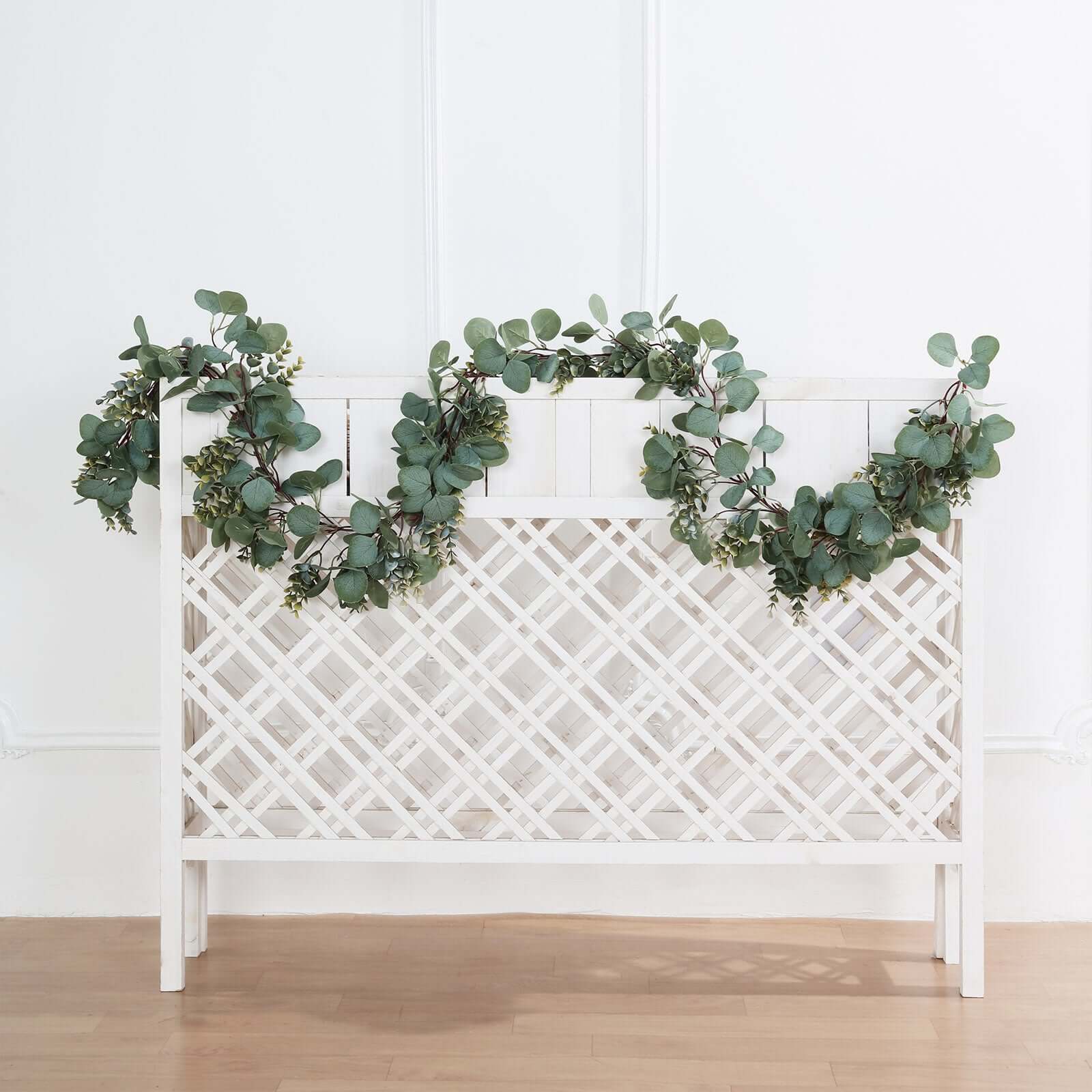 Real Touch Green Artificial Eucalyptus Boxwood Leaf Garland Vine - 7ft - Image 7