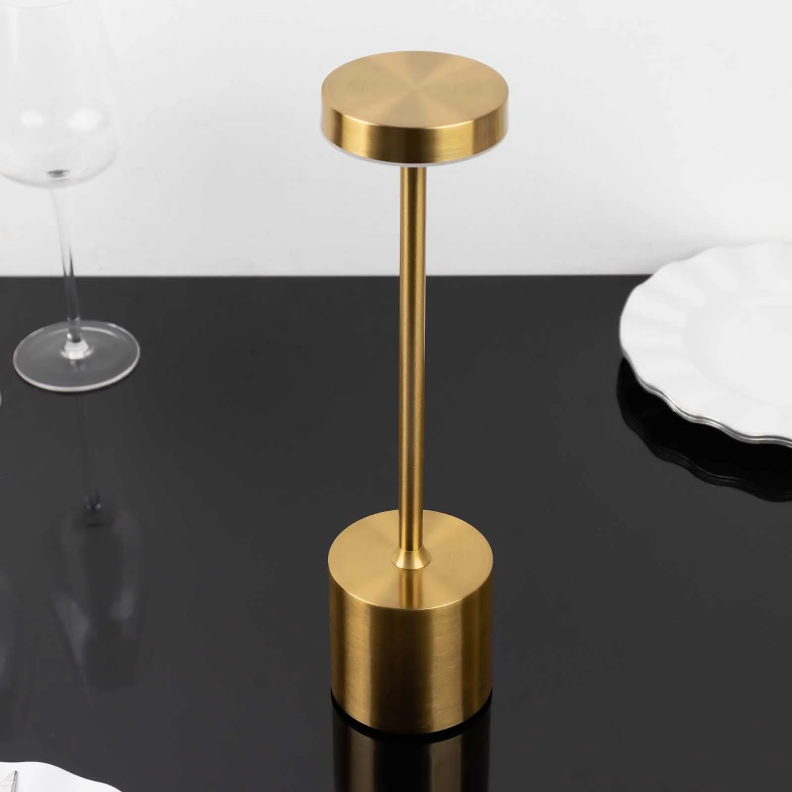 Rechargeable Cordless Table Lamp 13" Gold Metal Design Dimmable - LED Desk Night Light with Touch Control - Image 8