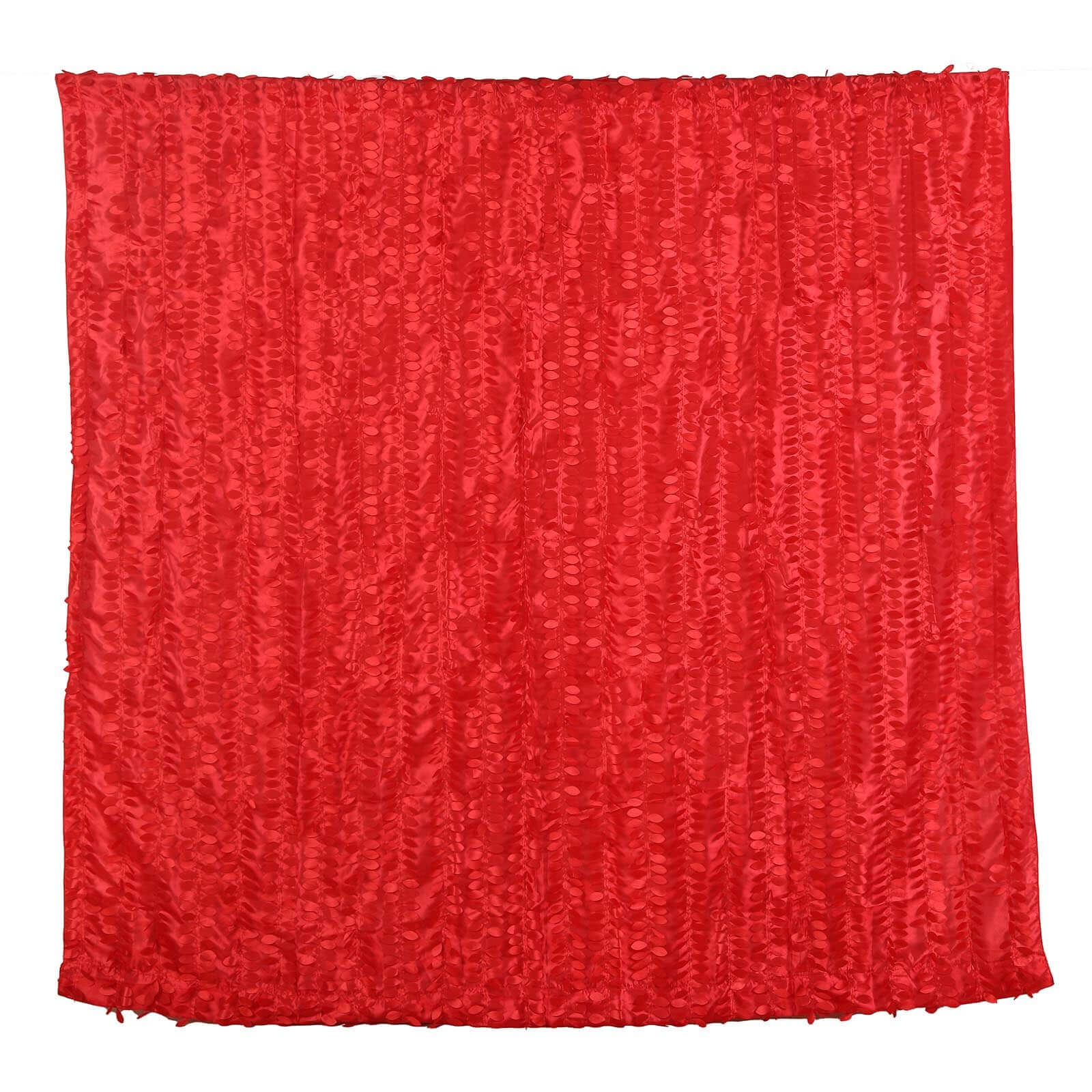 Red 3D Leaf Petal Taffeta Backdrop Drape Curtain, Photo Booth Event Divider Panel With Rod Pocket - 8ftx8ft - Image 7