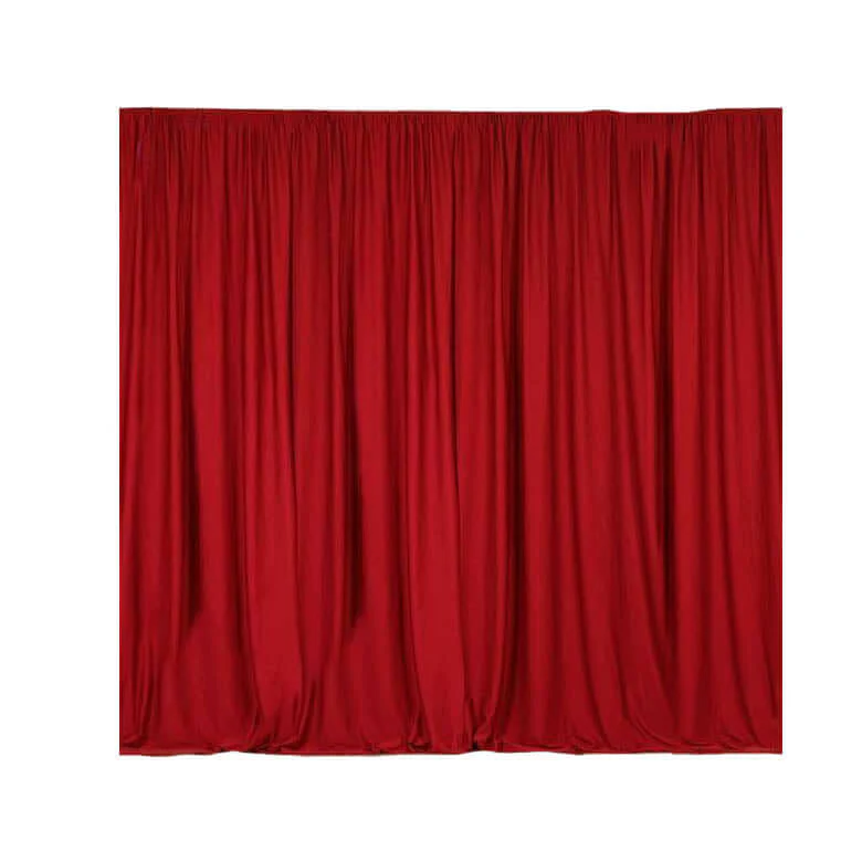 2 Pack 5ftx10ft Red Scuba Polyester Backdrop Drape Curtains, Durable Flame Resistant Event Divider Panels Wrinkle Free With Rod Pockets - Image 2