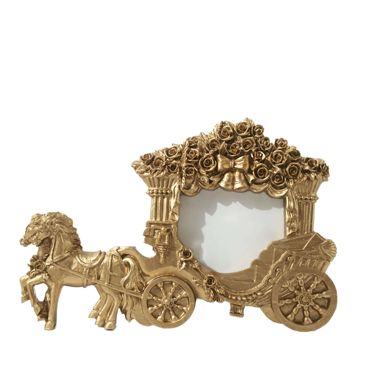 Resin Picture Frame 7" Horse Carriage Design Gold - European Style Wedding Party Favor & Place Card Holder - Image 6