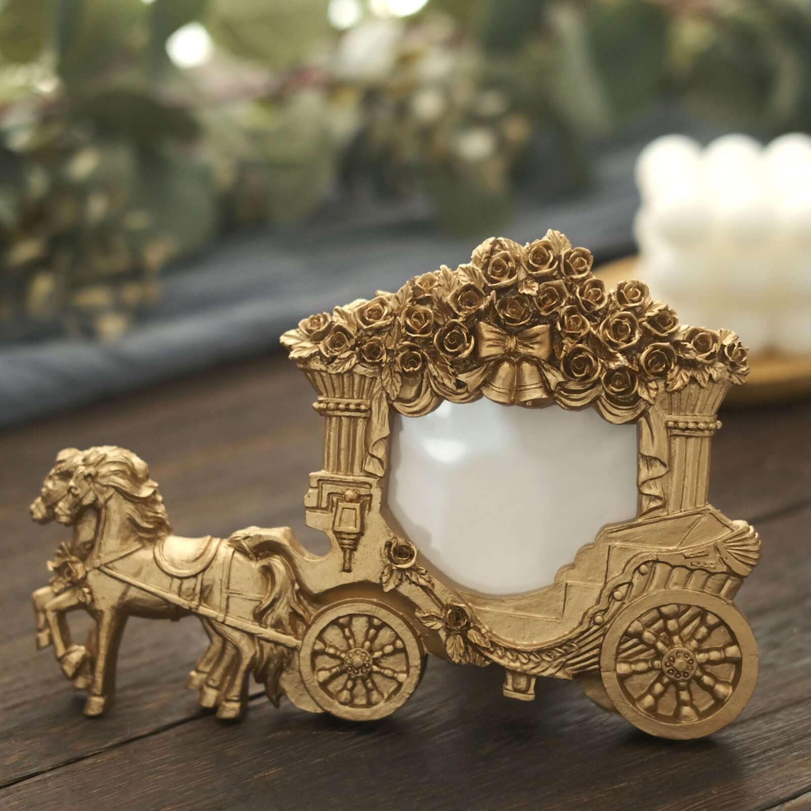 Resin Picture Frame 7" Horse Carriage Design Gold - European Style Wedding Party Favor & Place Card Holder - Image 8