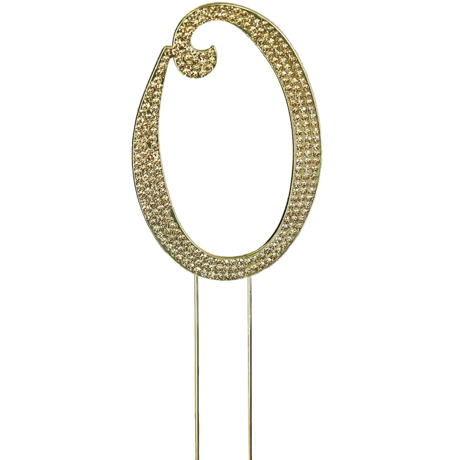 Rhinestone Cake Toppers 4.5" Gold Monogram Letter and Number Design - Stylish Event Cake Decorations - Image 7