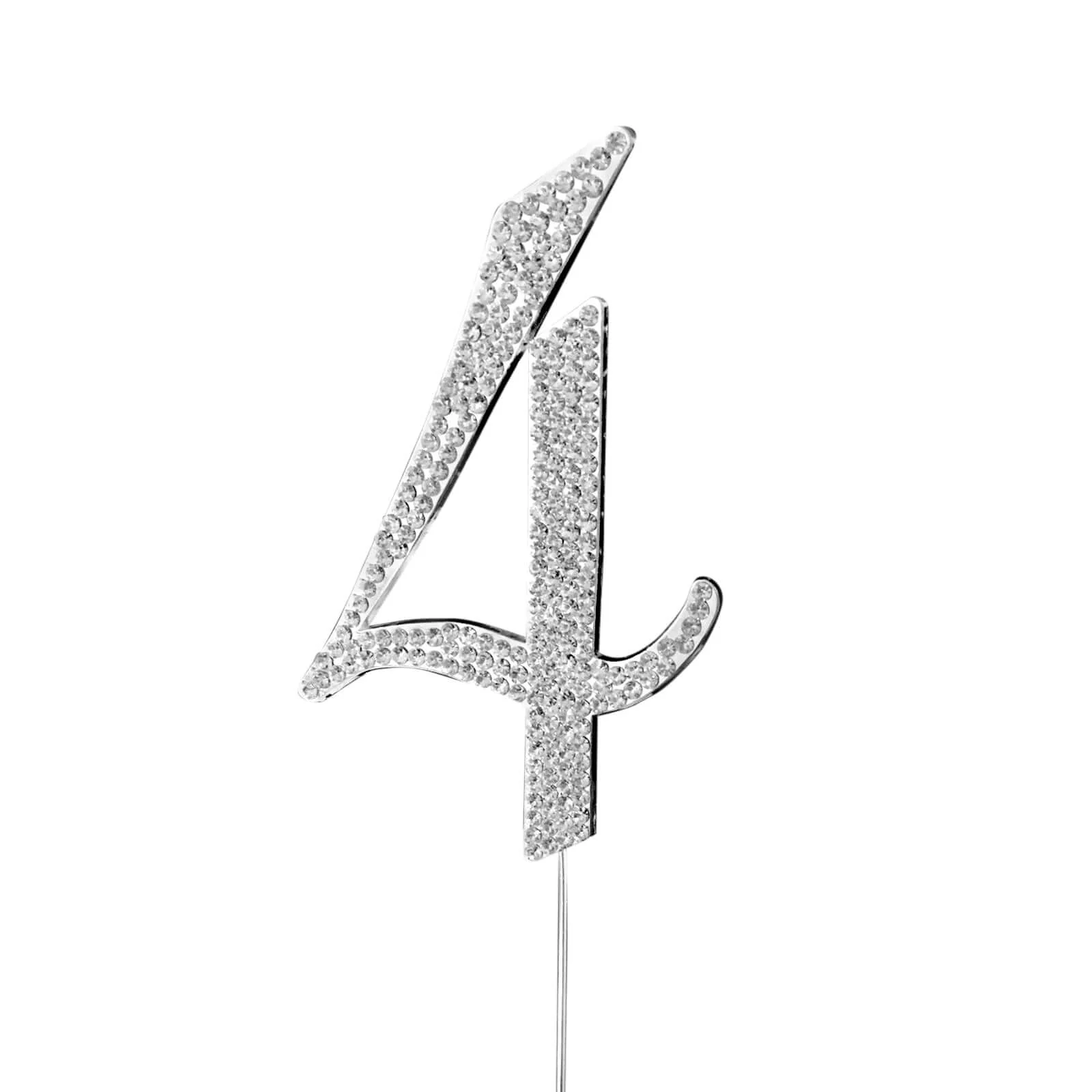Rhinestone Cake Toppers 4.5" Silver Monogram Letter and Number Design - Stylish Cake Decorations - Image 11