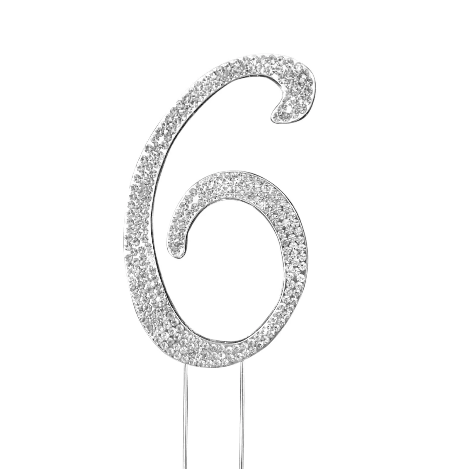 Rhinestone Cake Toppers 4.5" Silver Monogram Letter and Number Design - Stylish Cake Decorations - Image 13