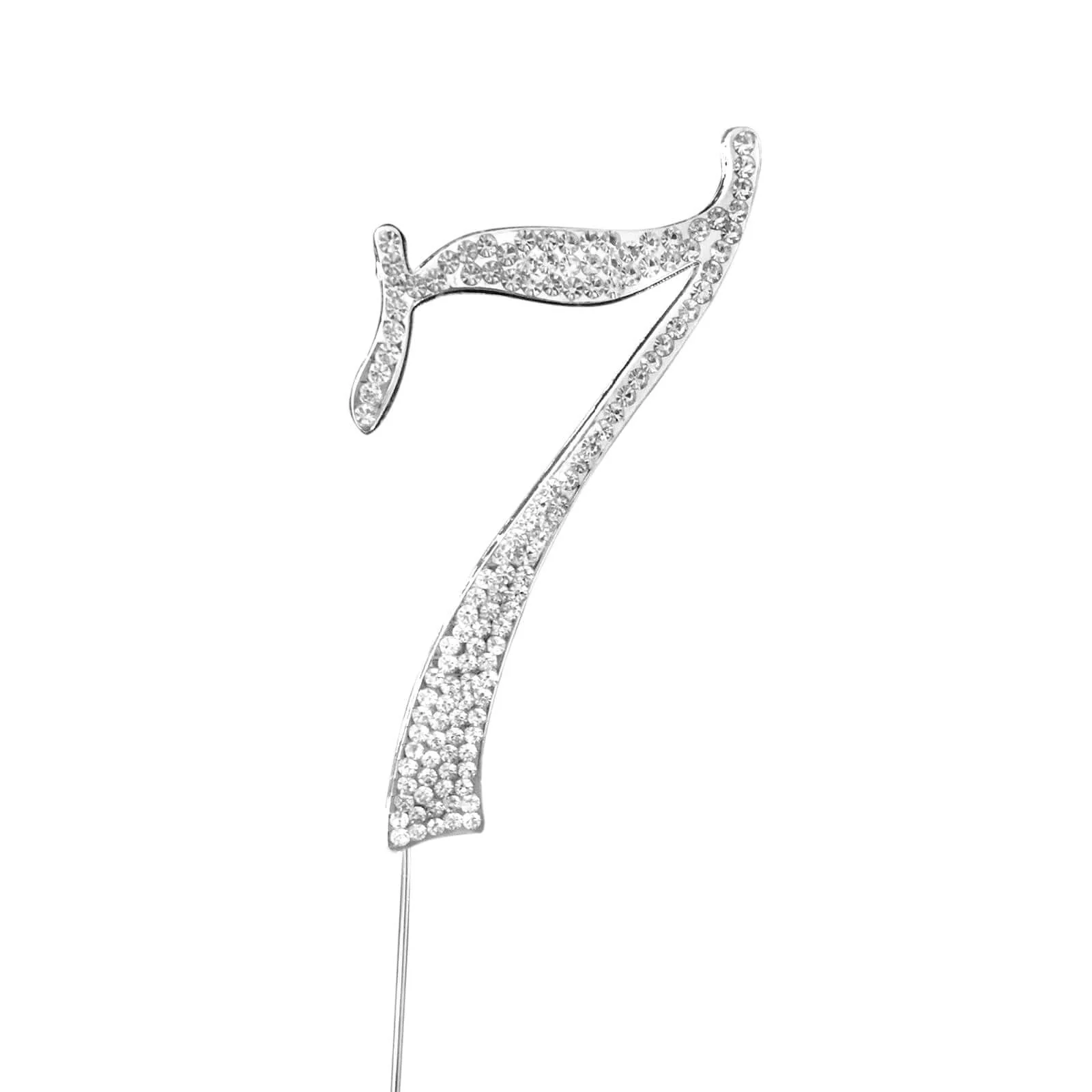 Rhinestone Cake Toppers 4.5" Silver Monogram Letter and Number Design - Stylish Cake Decorations - Image 14