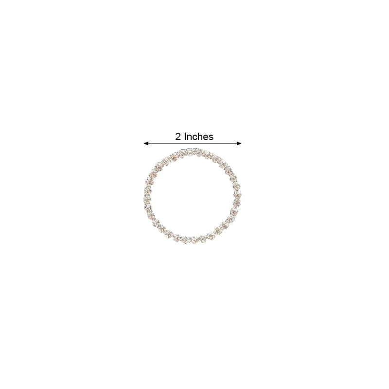 Rhinestone Circle Metal Chair Sash Band Buckle 2" Silver - Diamond Bow Pin - Image 3