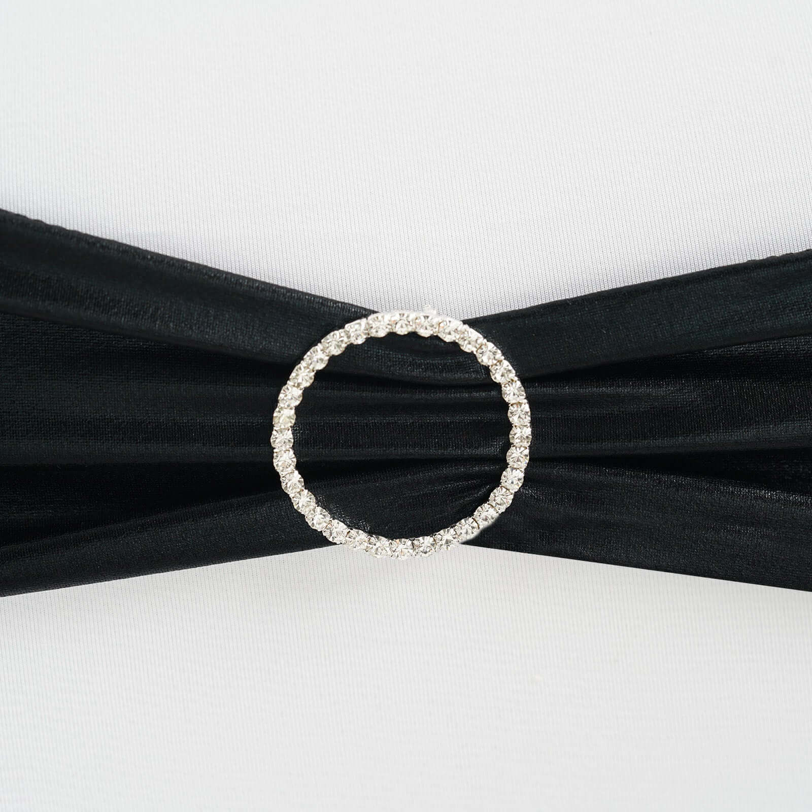 Rhinestone Circle Metal Chair Sash Band Buckle 2" Silver - Diamond Bow Pin - Image 5