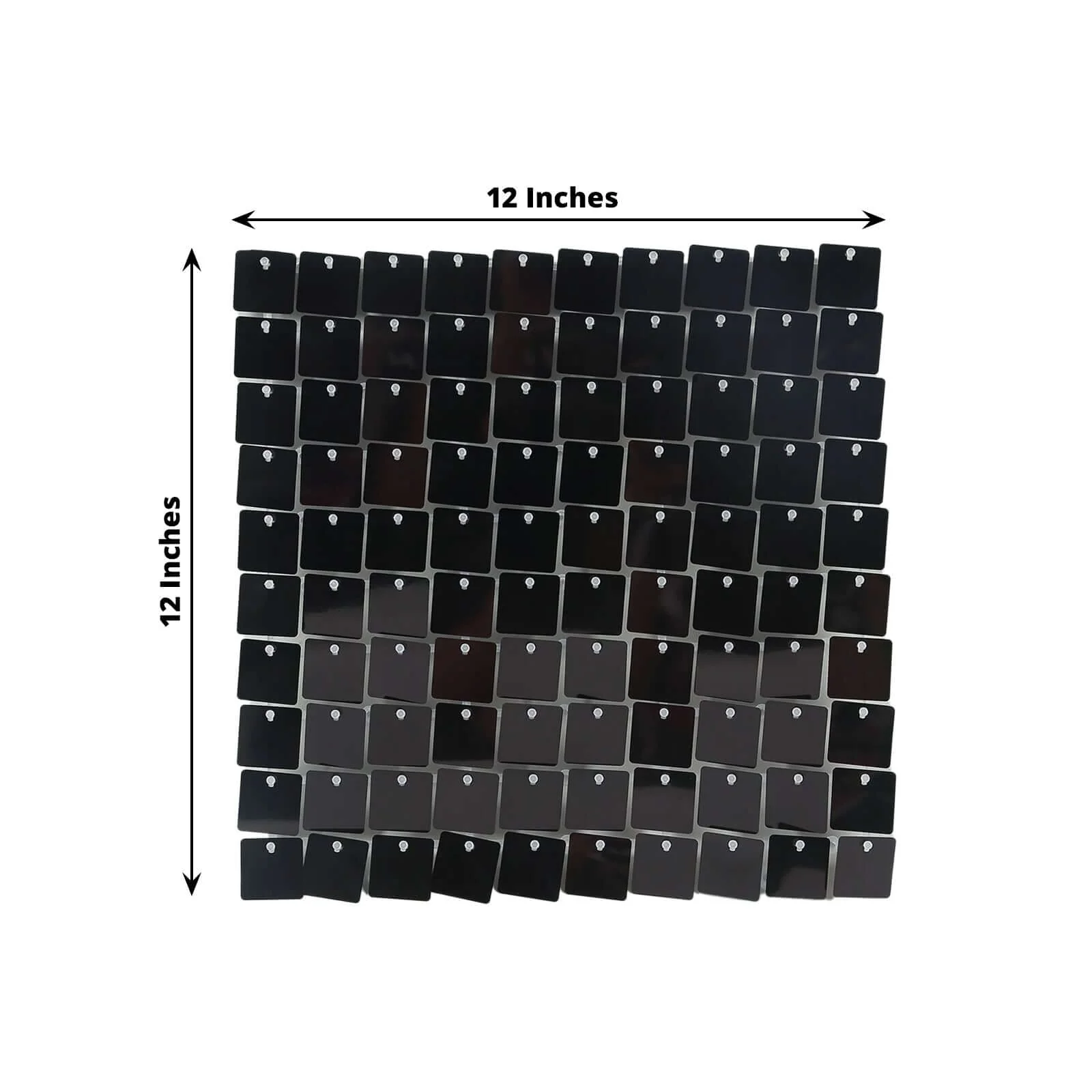 Ritzy Black Square Sequin Shimmer Wall Photo Backdrop Panels, Party Active Spangle Wall Art Décor 24 Panels - 24sq.ft - Image 3