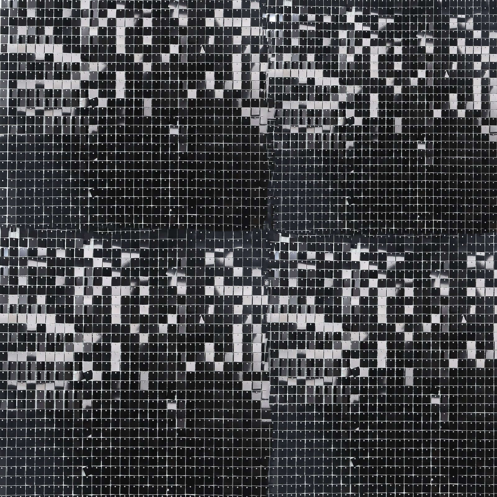 Ritzy Black Square Sequin Shimmer Wall Photo Backdrop Panels, Party Active Spangle Wall Art Décor 24 Panels - 24sq.ft - Image 4