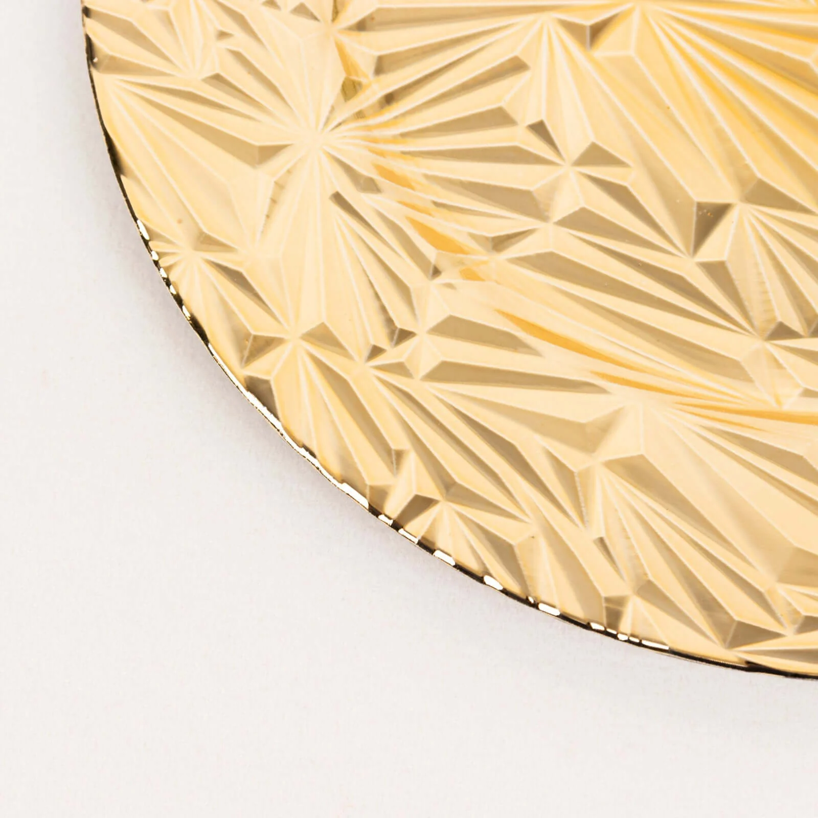 6-Pack Acrylic Charger Plates 13" Round Metallic Gold Rock Cut Design - Durable Plastic Dinner Charger Tableware - Image 10