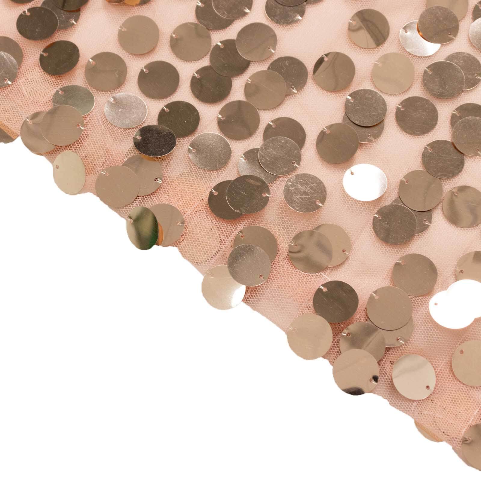 Rose Gold Big Payette Sequin Open Arch Backdrop Cover, Sparkly U-Shaped Fitted Wedding Arch Slipcover - 8ft - Image 8