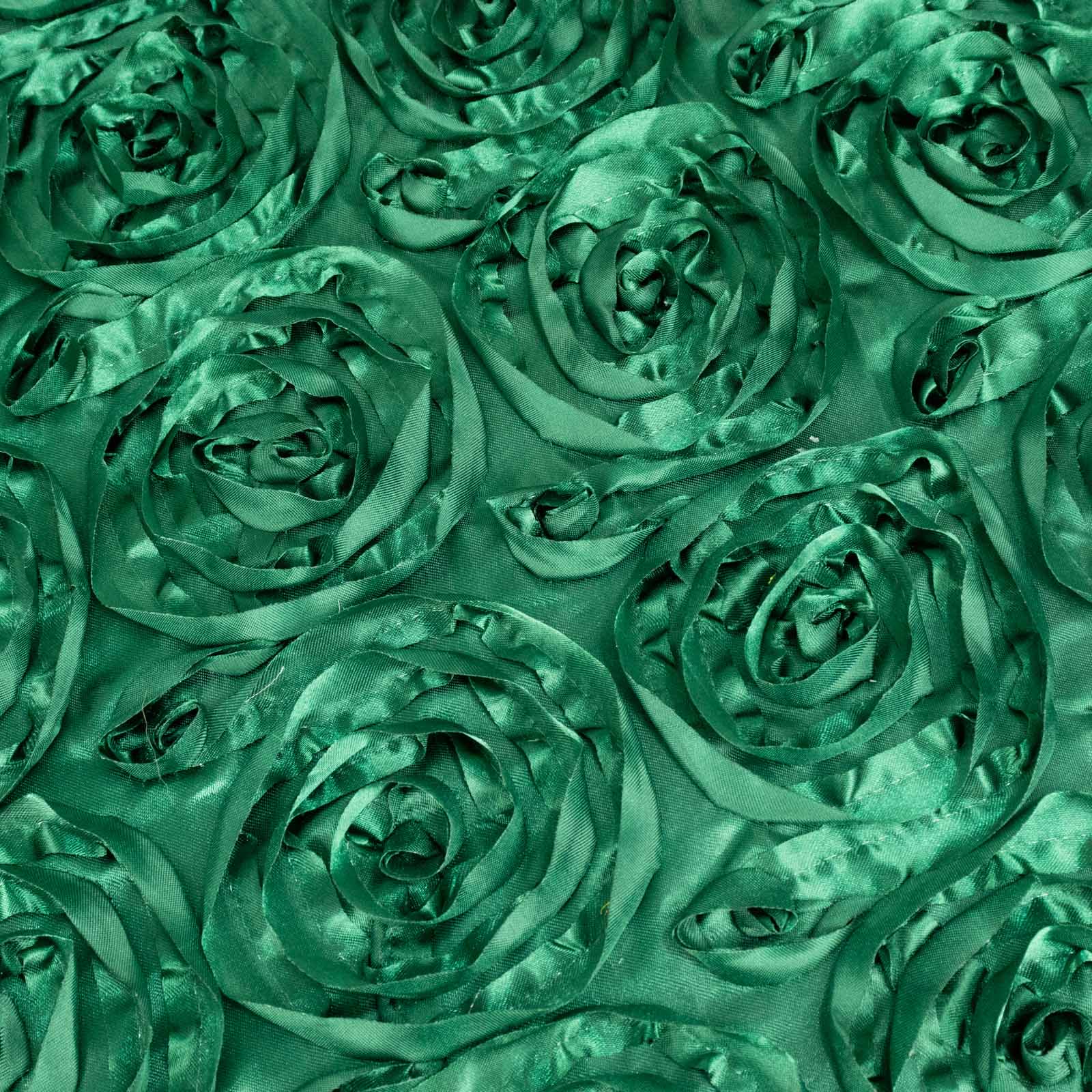 Rosette Satin Table Runner 14"x108" Hunter Emerald Green - Grandiose Fabric Table Decor - Image 8