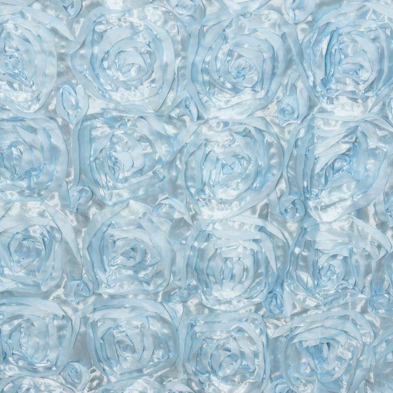 Rosette Satin Table Runner 14"x108" Light Blue - Grandiose Fabric Table Decor - Image 4