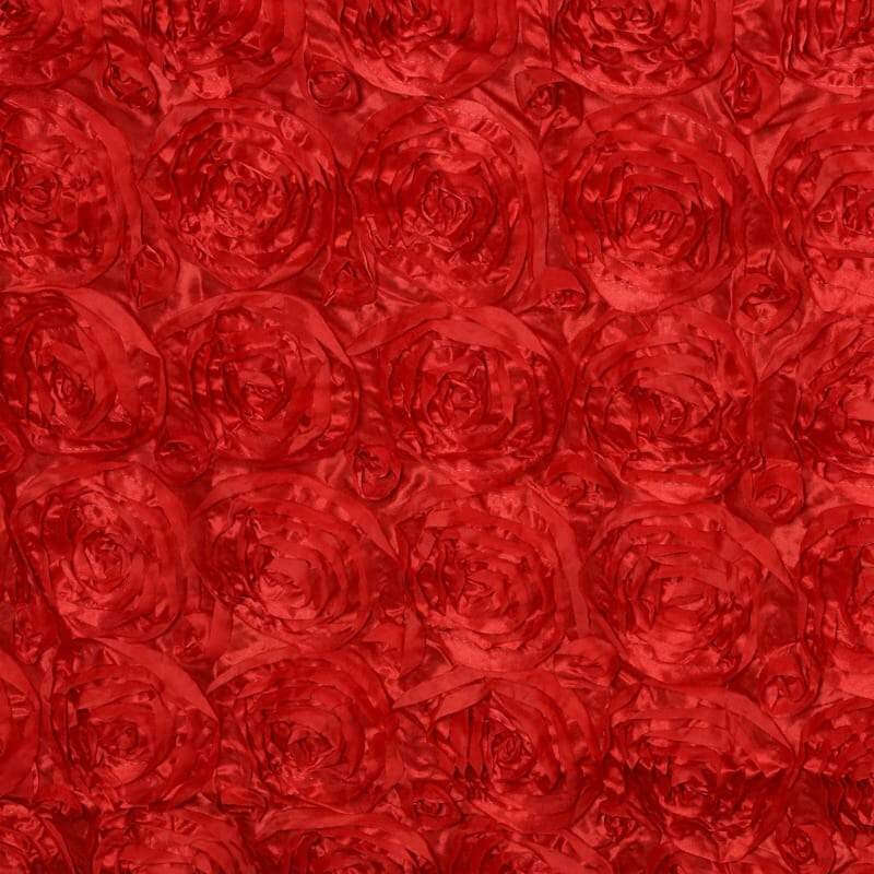 Rosette Satin Table Runner 14"x108" Red - Grandiose Fabric Table Decor - Image 4
