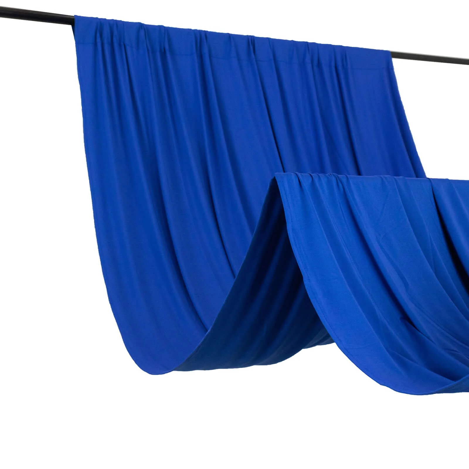 Royal Blue 4-Way Stretch Spandex Backdrop Drape Curtain, Wrinkle Free Event Divider Panel with Rod Pockets - 5ftx10ft - Image 2