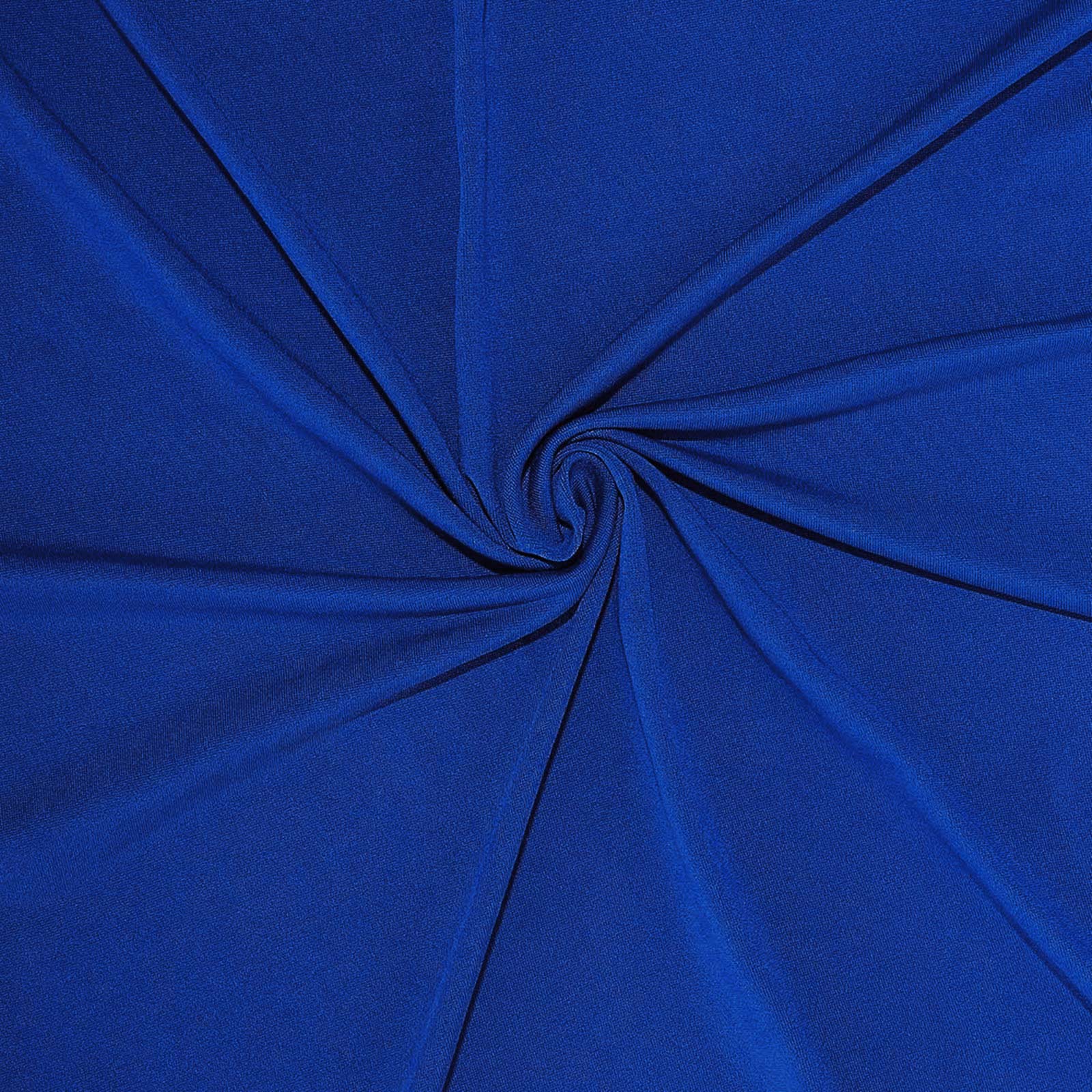 Royal Blue 4-Way Stretch Spandex Backdrop Drape Curtain, Wrinkle Free Event Divider Panel with Rod Pockets - 5ftx14ft - Image 6