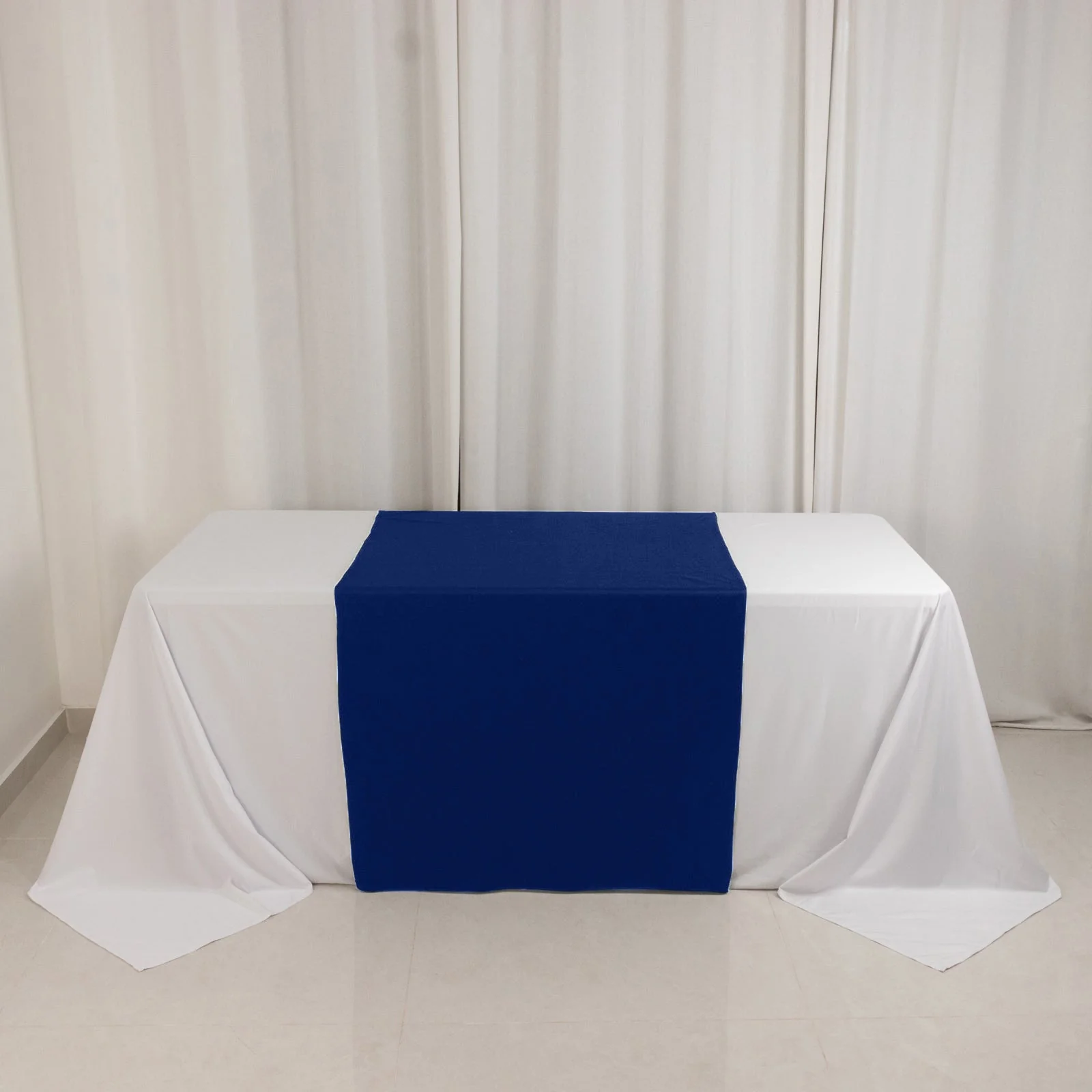 Wide Polyester Table Runner 36"x72" Royal Blue - Durable Trade Show and Exhibitions Table Decor - Image 2
