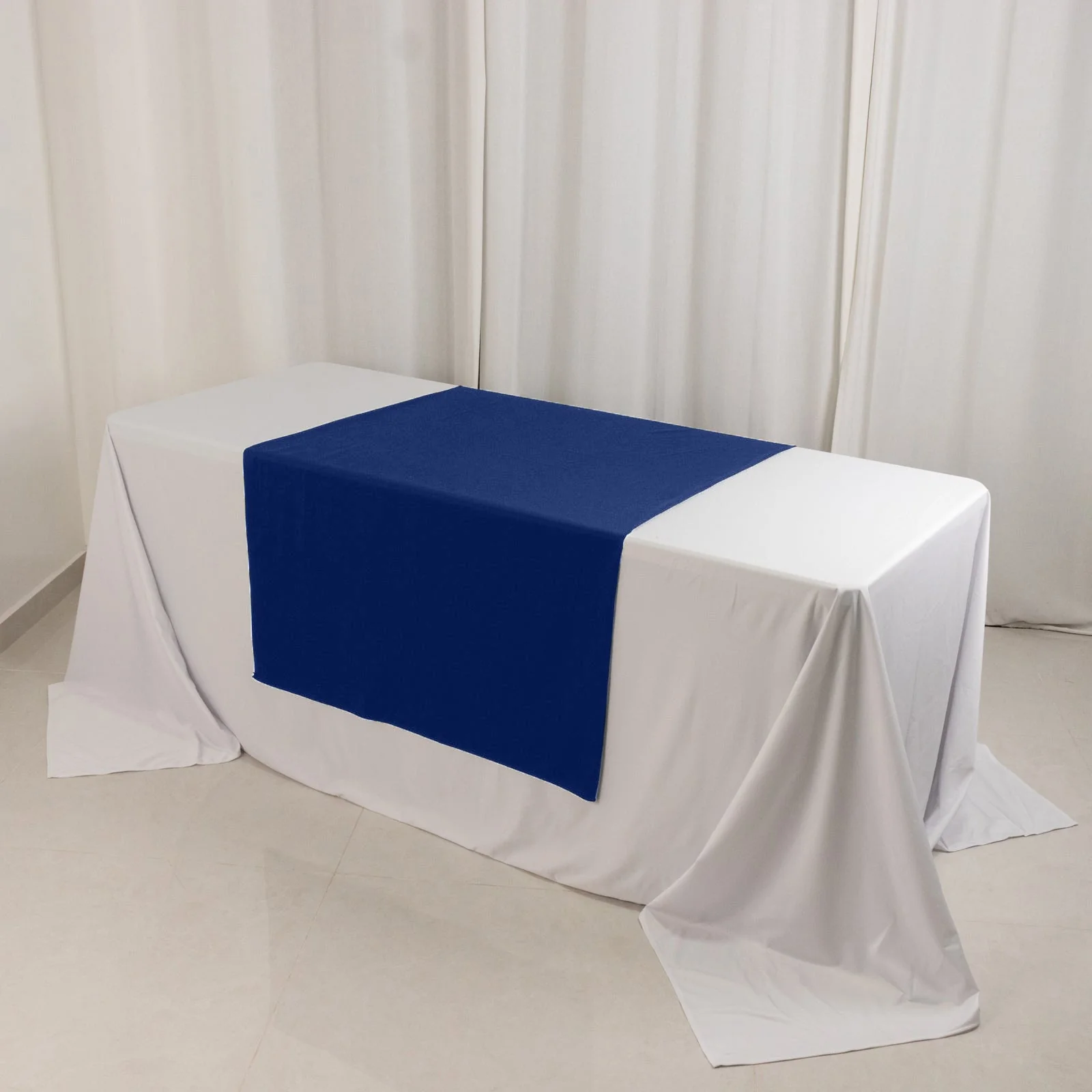 Wide Polyester Table Runner 36"x72" Royal Blue - Durable Trade Show and Exhibitions Table Decor - Image 3