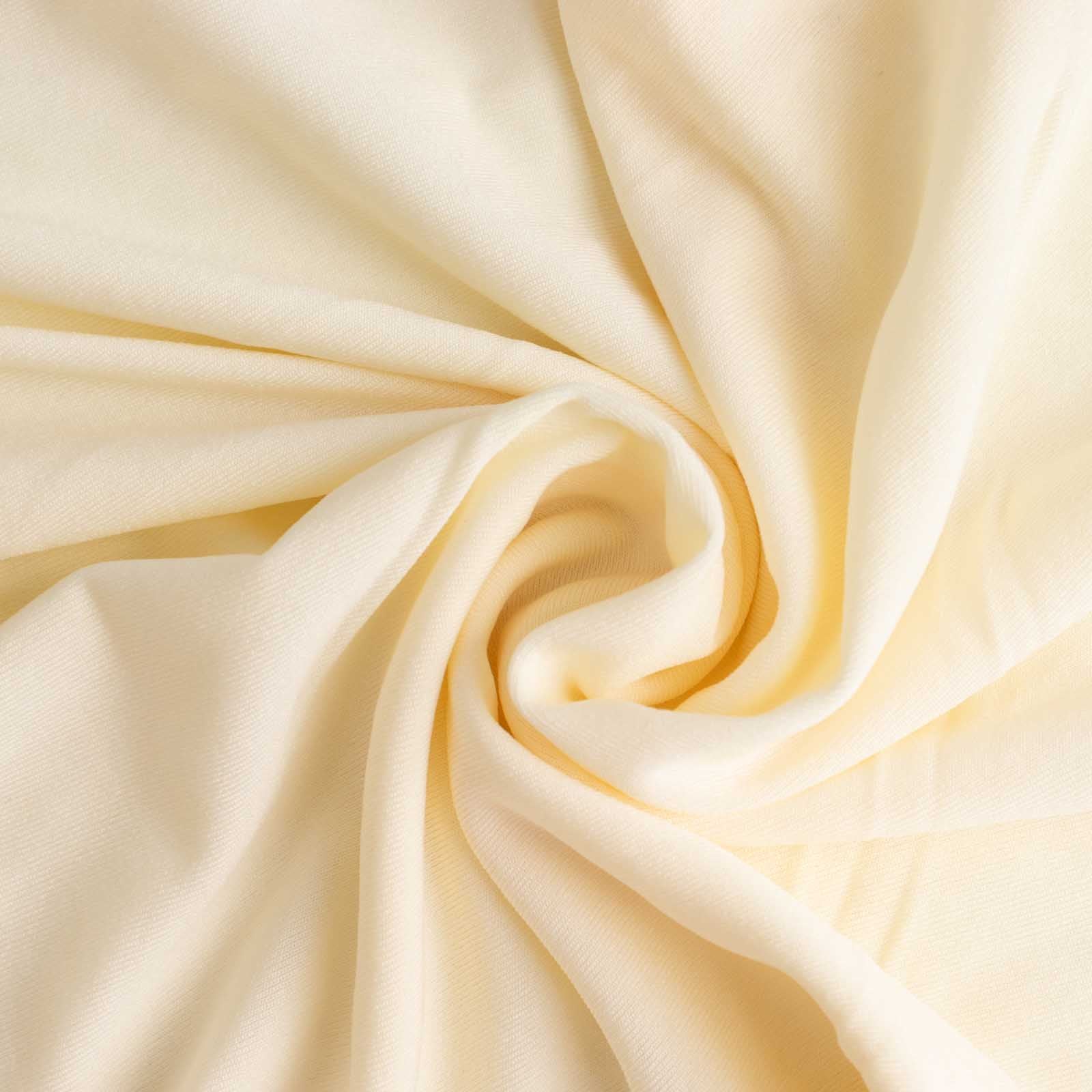 Ruffle Pleated Skirt Banquet Spandex Chair Cover Ivory - 1-Piece Stretch Fitted Slipcover - Image 11