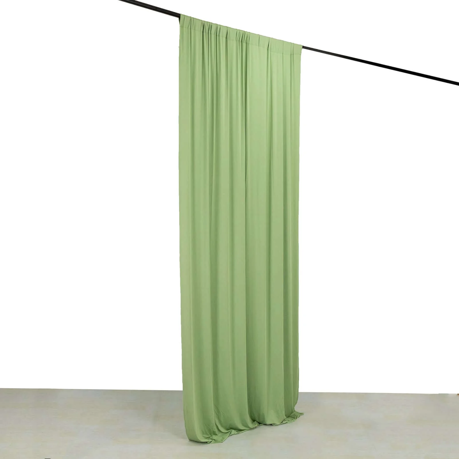 Sage Green 4-Way Stretch Spandex Backdrop Drape Curtain, Wrinkle Free Event Divider Panel with Rod Pockets - 5ftx10ft - Image 8