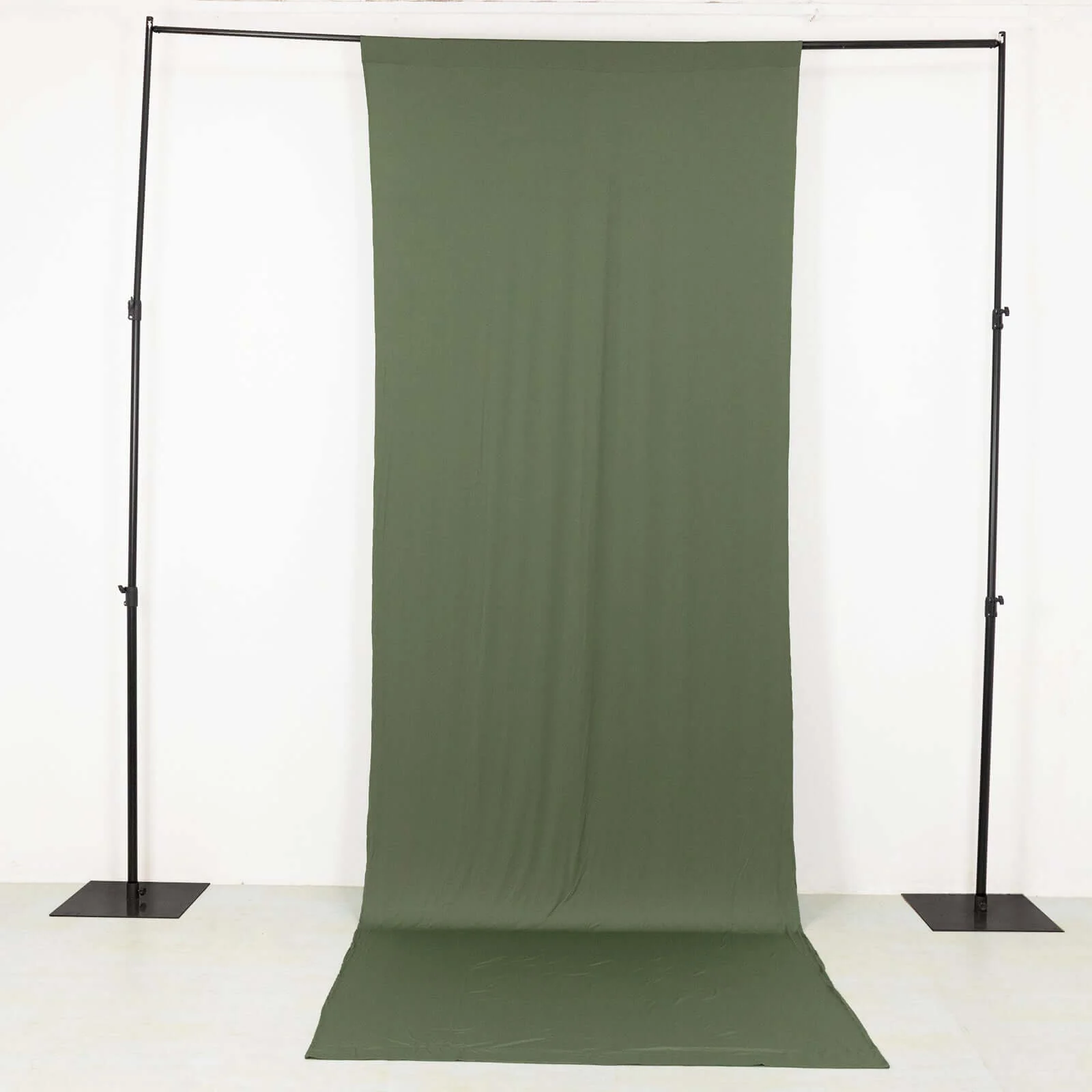Dusty Sage Green 4-Way Stretch Spandex Backdrop Drape Curtain, Wrinkle Free Event Divider Panel with Rod Pockets - 5ftx14ft - Image 3
