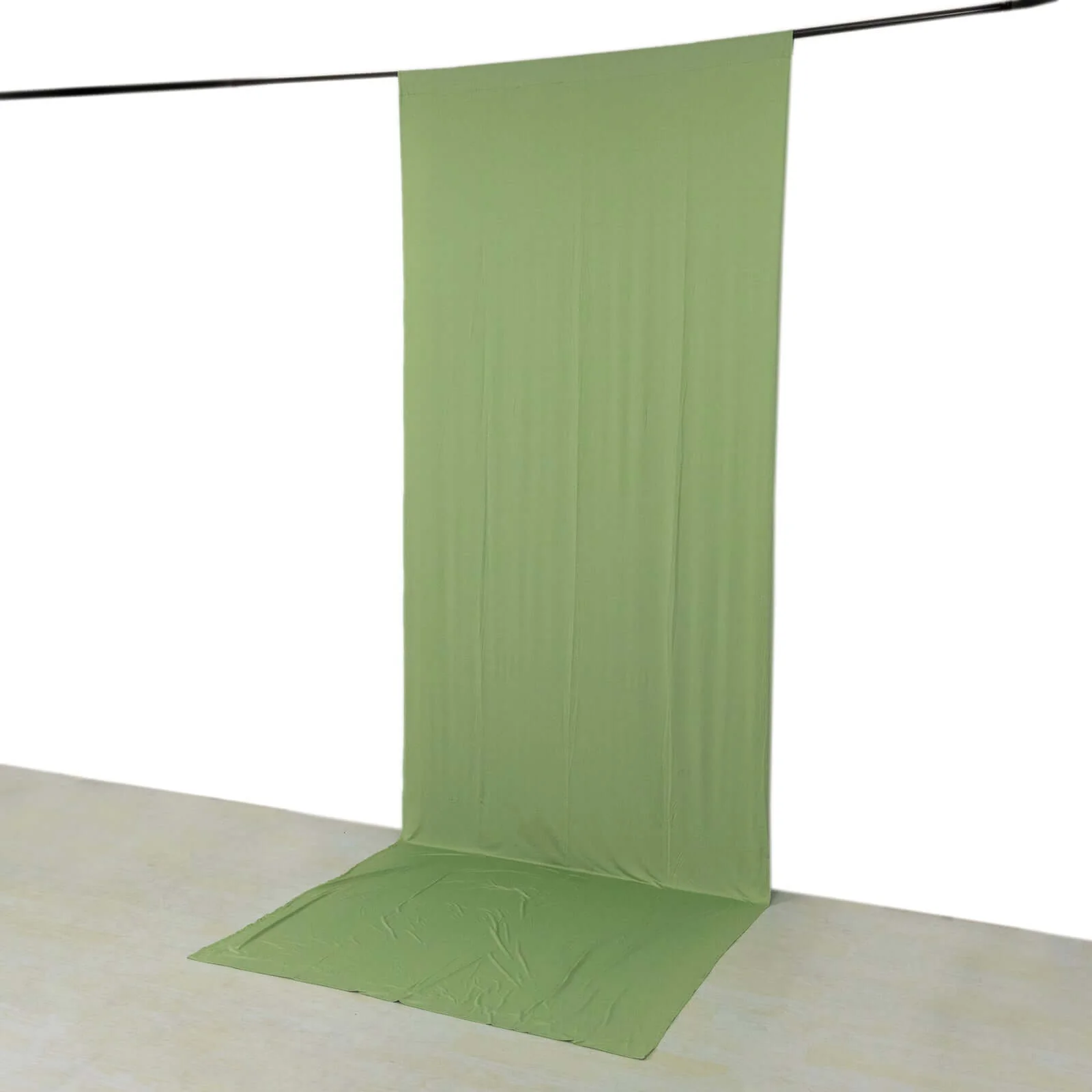 Sage Green 4-Way Stretch Spandex Backdrop Drape Curtain, Wrinkle Free Event Divider Panel with Rod Pockets - 5ftx14ft - Image 3