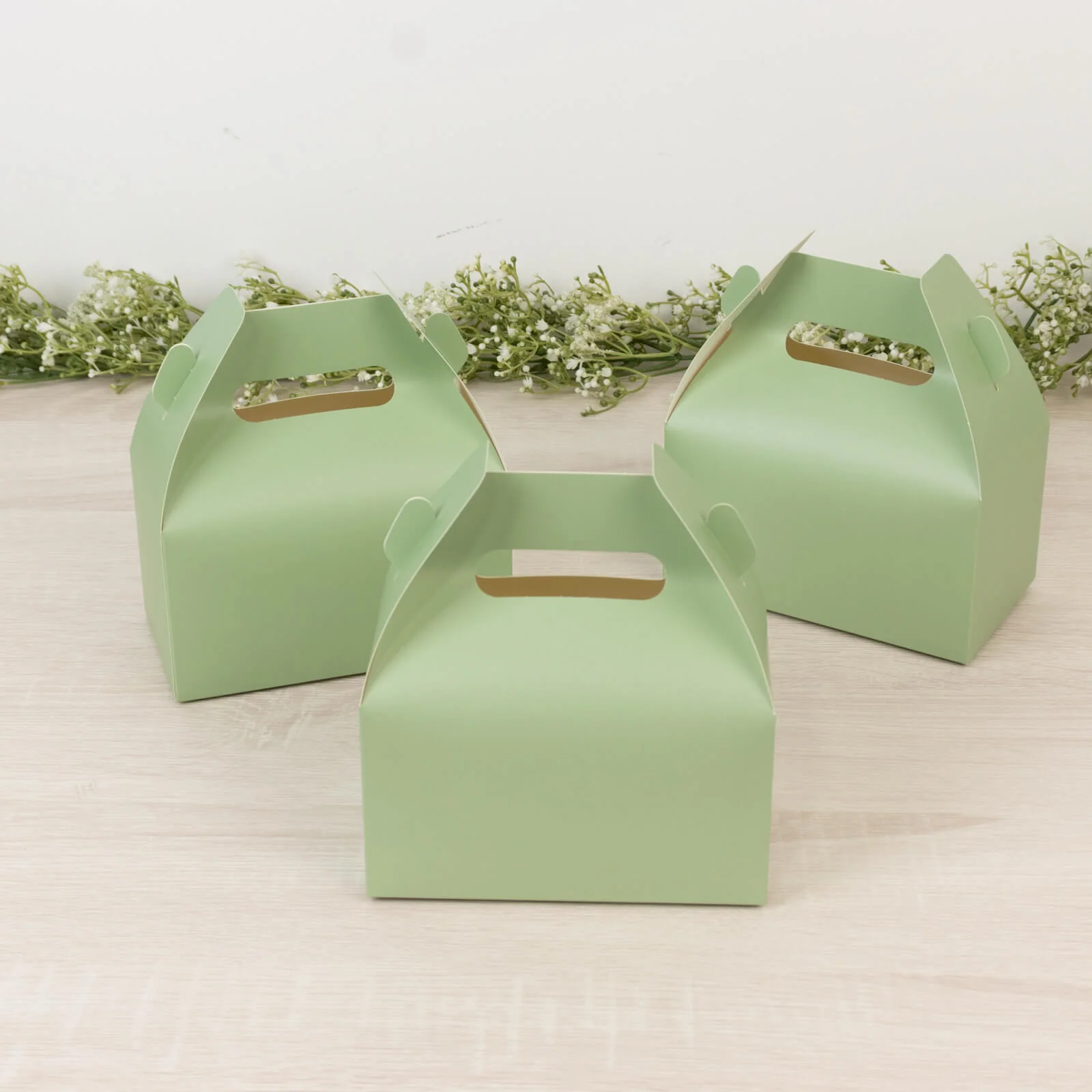 25 Pack Party Favor Gift Tote Gable Boxes, Matte Sage Green Candy Treat Boxes - 6"x3.5"x7" - Image 5